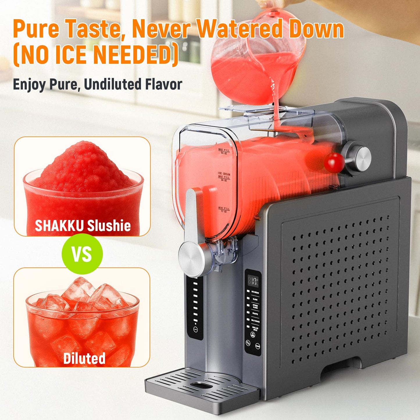 Slushie Machine for Home - No Ice Needed Slushy Maker, Fast 5-Min Freeze, Auto-Clean, 6 Preset Modes | Frozen Margaritas, Cocktails, Smoothies, Frappés, Ice Cream