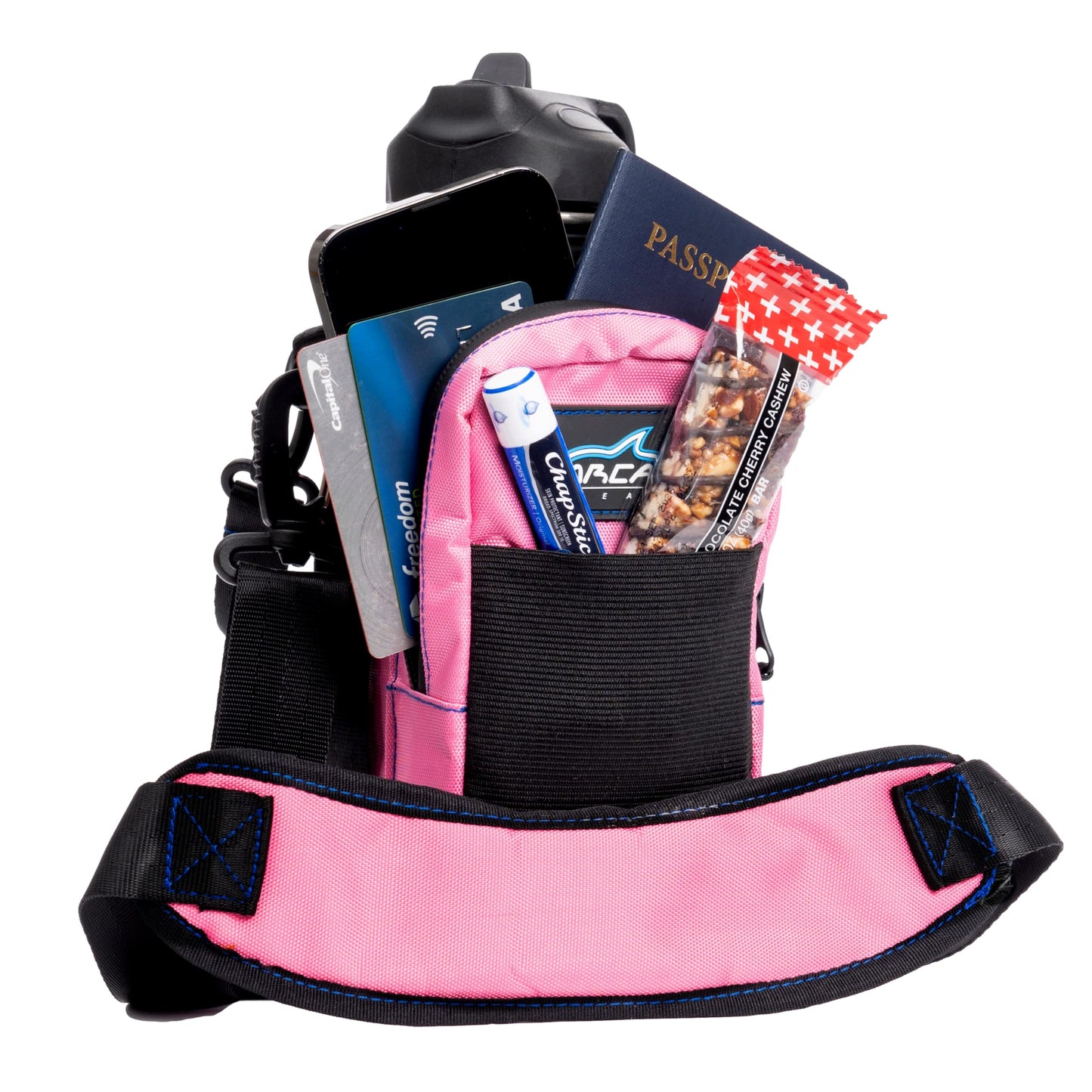 Arca Gear 32 oz Hydro Carrier - Insulated Water Bottle Sling w/Carry Handle, Shoulder Strap, Wallet and Two Pouches - The Perfect Flask Accessory - Sunset Pink