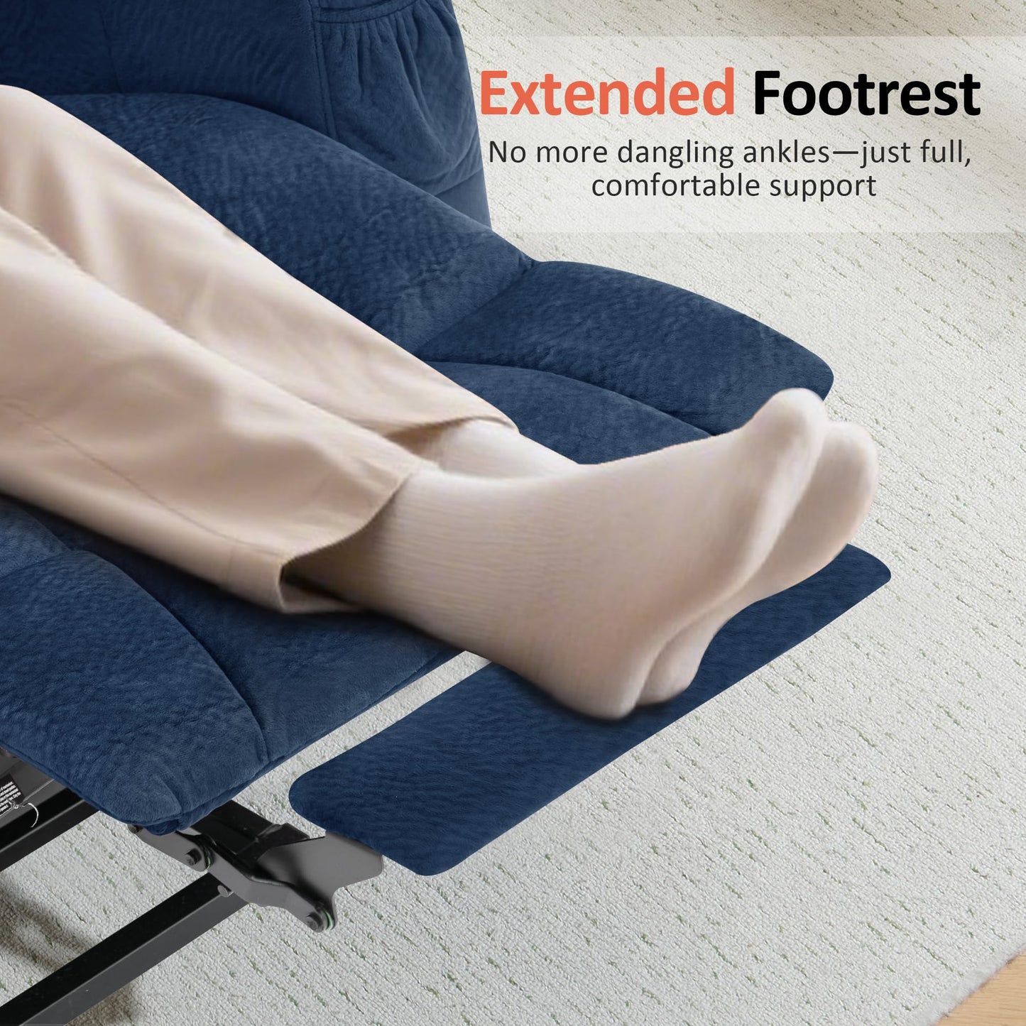 MCombo Power Lift Recliner Chair Sofa with Extended Footrest,3 Positions,Hand Remote Control,2 Cup Holders,USB Ports for Elderly People, 7507