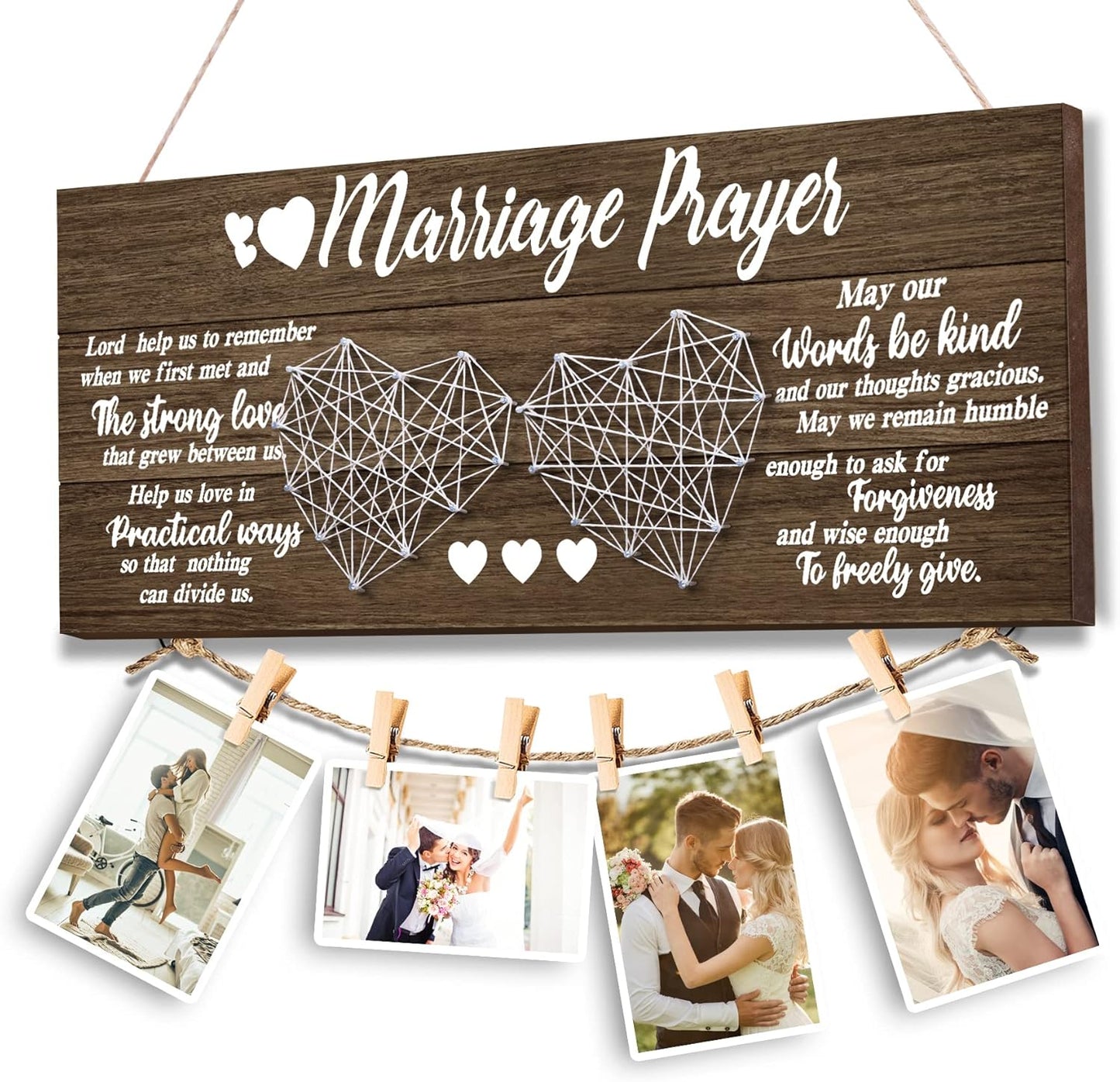 Wedding Gifts Bridal Shower Gifts for Bride and Groom Engagement Present for Wife NewlyWed Marraige Prayer Photo Holder