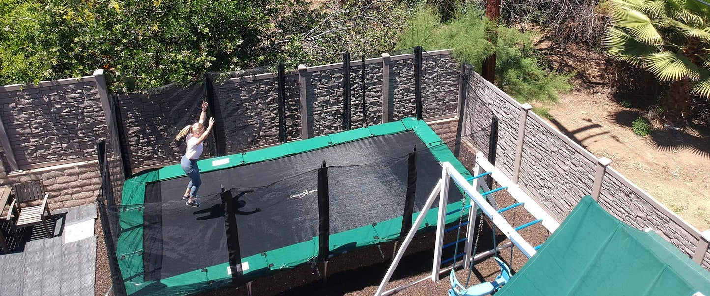 Happy Trampoline Pro Rectangle Trampoline 10x23 - Gymnastics Trampoline with Net Enclosure - Trampoline for Backyard Heavy Duty 750lbs Jumping Capacity - Commercial Grade Outdoor Trampoline
