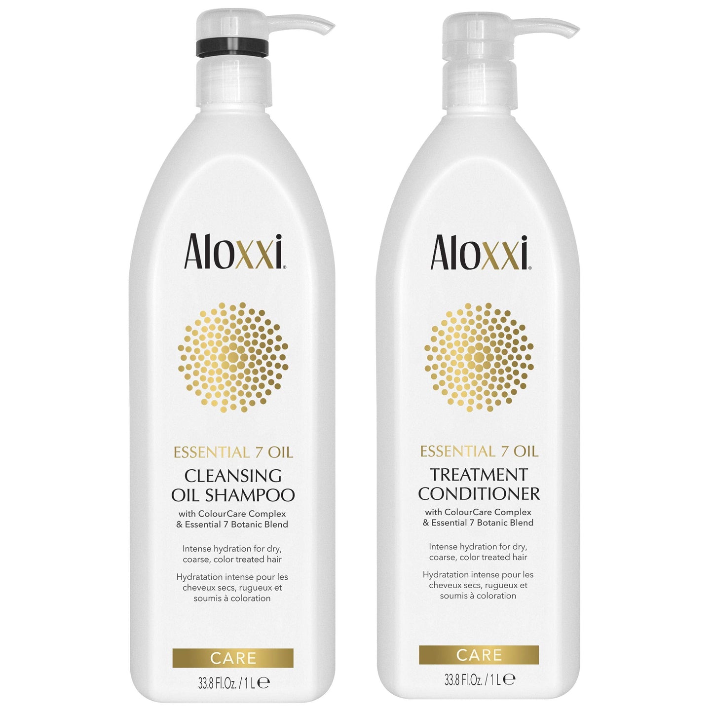 ALOXXI Essential 7 Botonic Blend Oil Cleansing Oil Shampoo + Conditioner Set, 33.8 oz