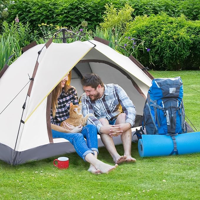 1/2/3 Person Camping Tent, Instant Pop Up Tents for Camping, Waterproof Windproof Family Tents, Easy Set Up Tent, Portable Dome Tent for Camping Hiking Backpacking Traveling