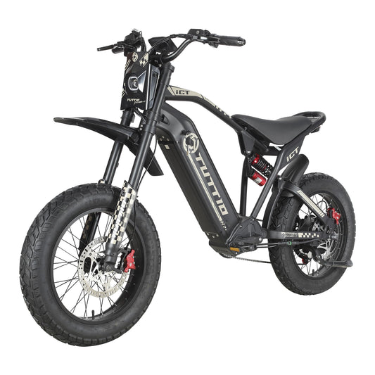 Tuttio Electric-Dirt-Bike for Adults-Teens, ICT Peak 4000W-43MPH-60V-25AH Electric Motorcycle 20" Fat-Tire-Electric-Bike for Mountain Snow Off-Road Fit Age 16+