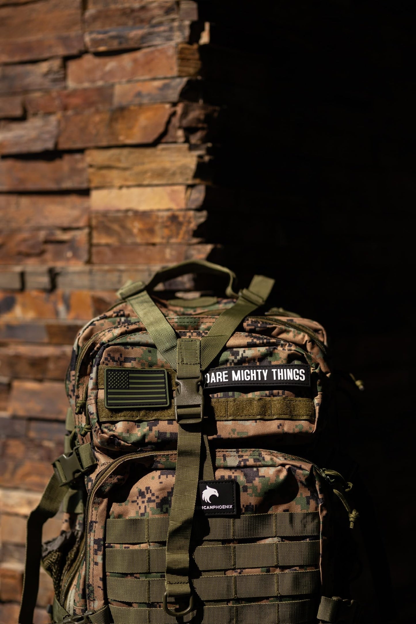AMERICANPHOENIX 45L Elite Tactical Backpack | 3X Stronger Work & Military Backpack | Water Resistant and Heavy Duty | 3 Day MOLLE Bug Out Bag (Mossy Woods)