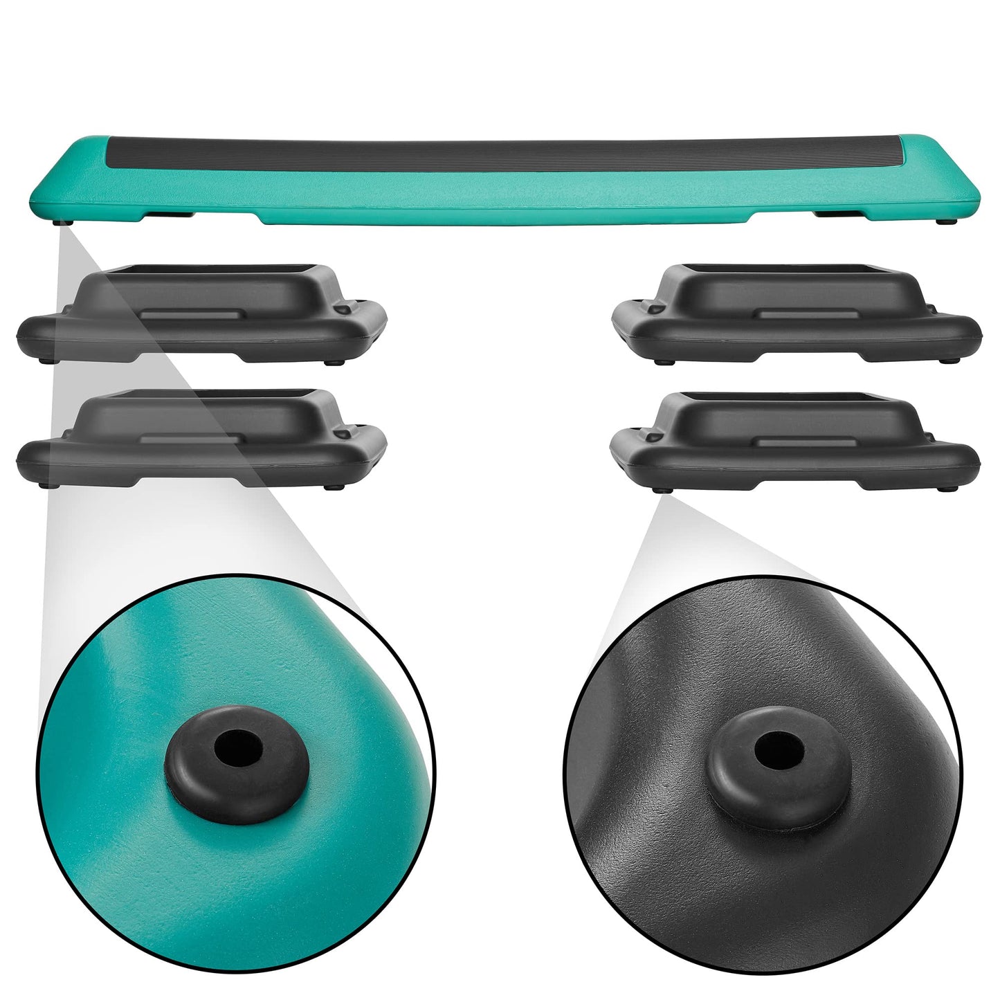Philosophy Gym Aerobic Exercise Adjustable Step Platform, Health Club Size, with 4 Risers - Green