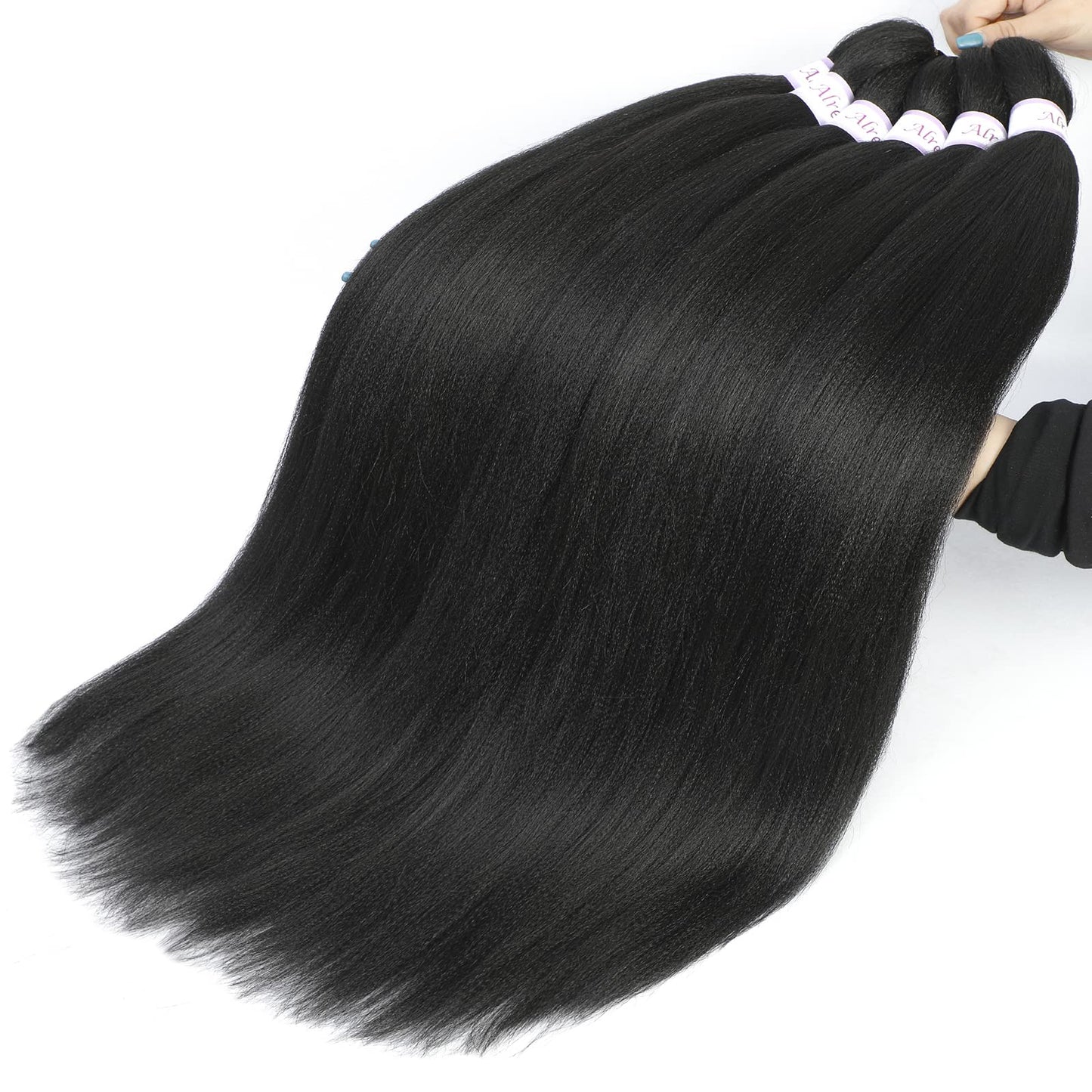 Alrence Pre Stretched Braiding Hair Long Braid 14 Inch 8 Packs Professional Braiding Hair Extensions Synthetic Crochet Twist Braids (14 Inch, 1B#)