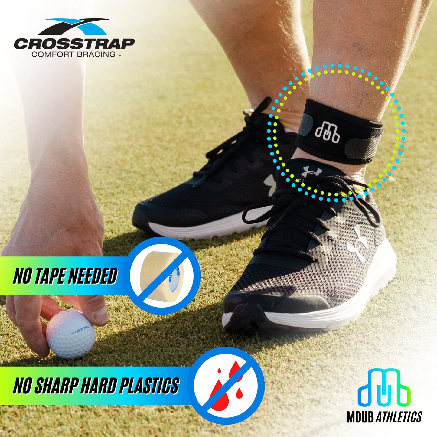 CROSSTRAP Achilles Strap - Ankle Support for Achilles Tendonitis - Support Brace for Men and Women - Neoprene Ankle Support for Running Cycling Sports