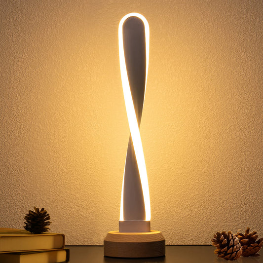 AIEHOUSE Modern Desk Light RGB Wood Table/Bedside Lamp 7 Colour-Changing Natural Beech Night Light for Living Room Bedroom Game Room Creative Home Decor
