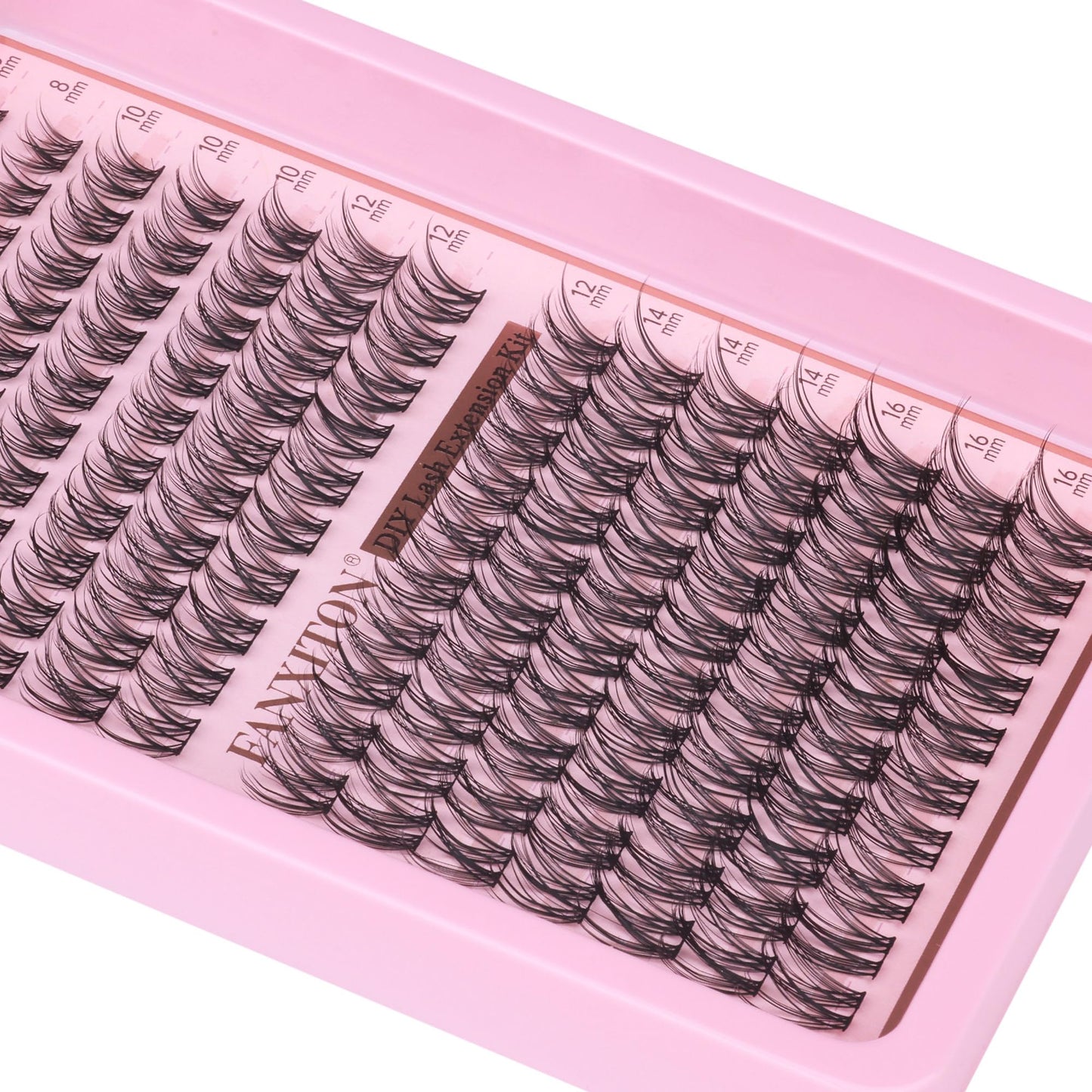 Natural Lash Extension Kit 8-16mm Lash Clusters Wispy Eyelash Clusters Waterproof Lash Clusters C Curl Cluster 144pcs with Bond and Seal Lash Glue and Eyelash Extension Tweezers DIY at Home