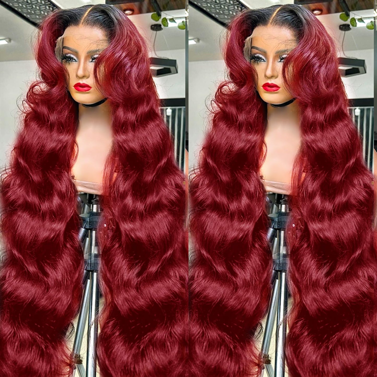 AMIRTY 250 Density Burgundy Lace Front Wigs Human Hair Wine Red Colored 13x6 1B/99J HD Lace Frontal Wigs Human Hair Pre Plucked with Baby Hair 18 Inch