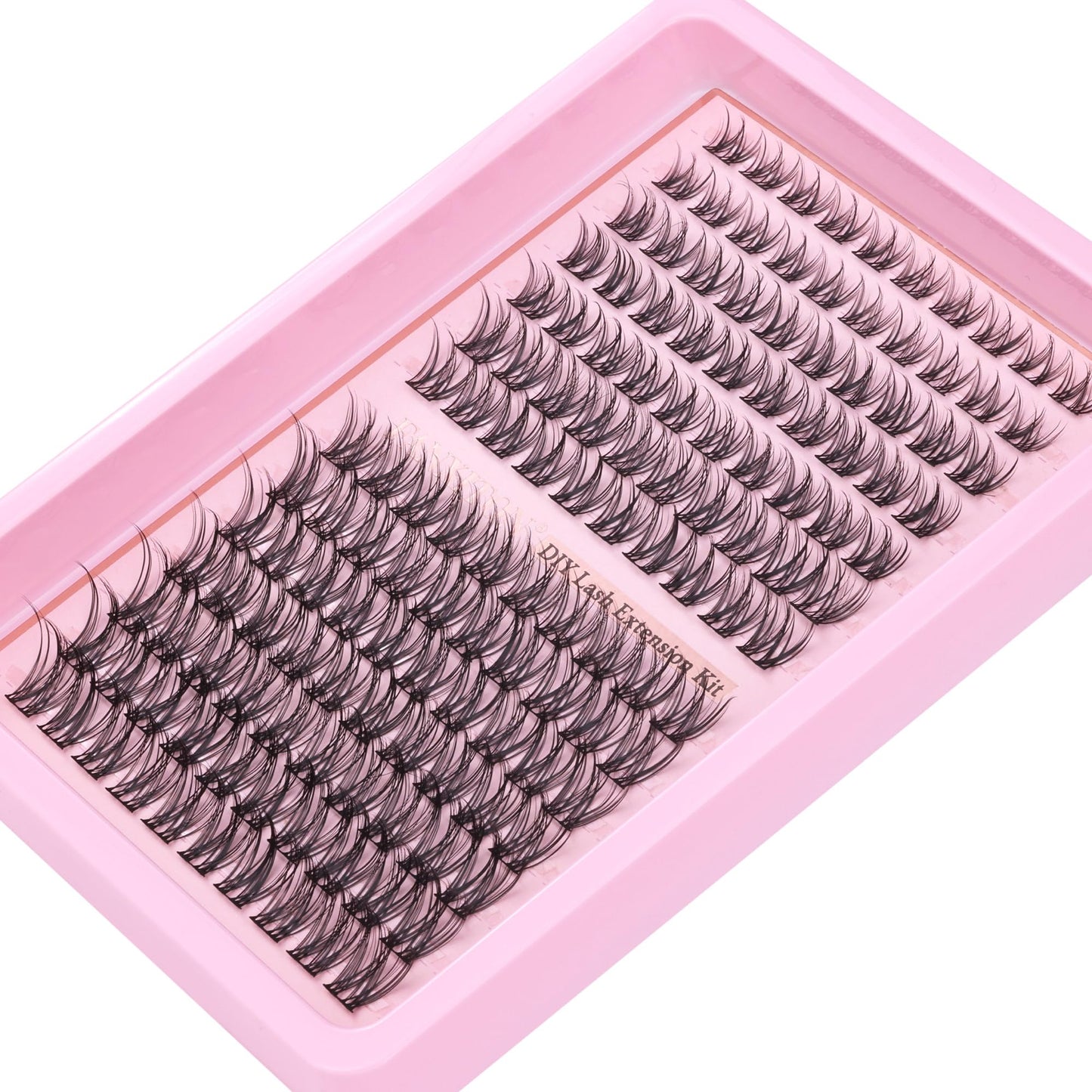 Natural Lash Extension Kit 8-16mm Lash Clusters Wispy Eyelash Clusters Waterproof Lash Clusters C Curl Cluster 144pcs with Bond and Seal Lash Glue and Eyelash Extension Tweezers DIY at Home