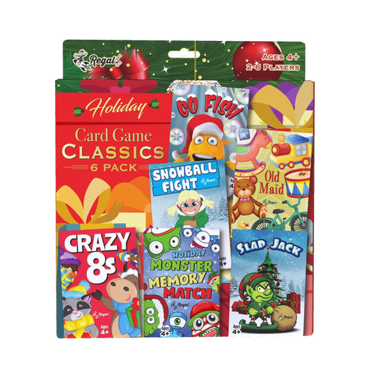 Regal Games Card Games for Kids - Go Fish, Crazy 8's, Old Maid, Slap Jack, Garbage Monster, War - Simple & Fun Classic Family Table Games - Games May Vary (6 Set)