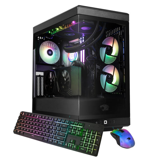 iBUYPOWER Y40 PRO Black Gaming PC Desktop Computer AMD Ryzen 9 7900X CPU, NVIDIA GeForce RTX 5070Ti 16GB GPU, 32GB DDR5 RGB 5200MHz RAM, 2TB NVMe SSD, Windows 11 Home, Keyboard, Mouse - Y40BA9N57T01