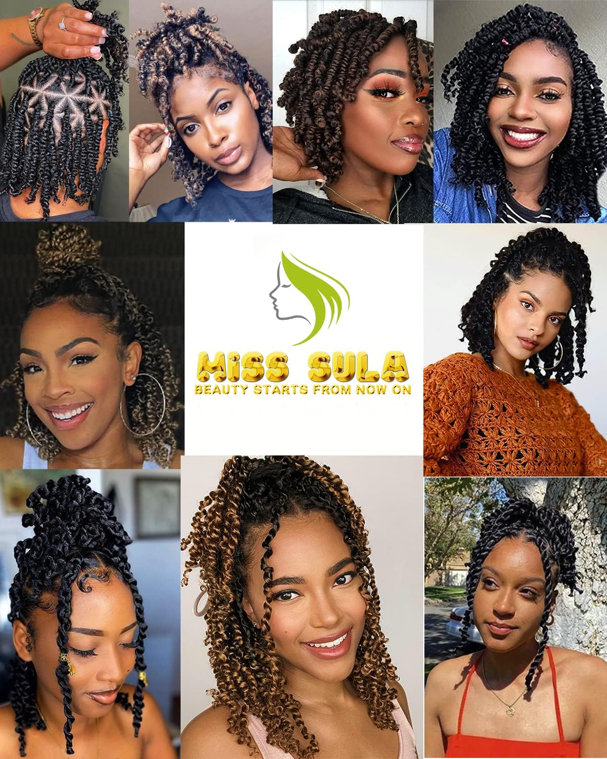 10 Inches 8 Packs Short Passion Twist Crochet Hair for Black Women and Kids-3 Tones Ombre Gray to Blonde to Off-white, Pre Looped Pretwisted Crochet Hair Extension(10"-8 Packs,Gray/27/613)