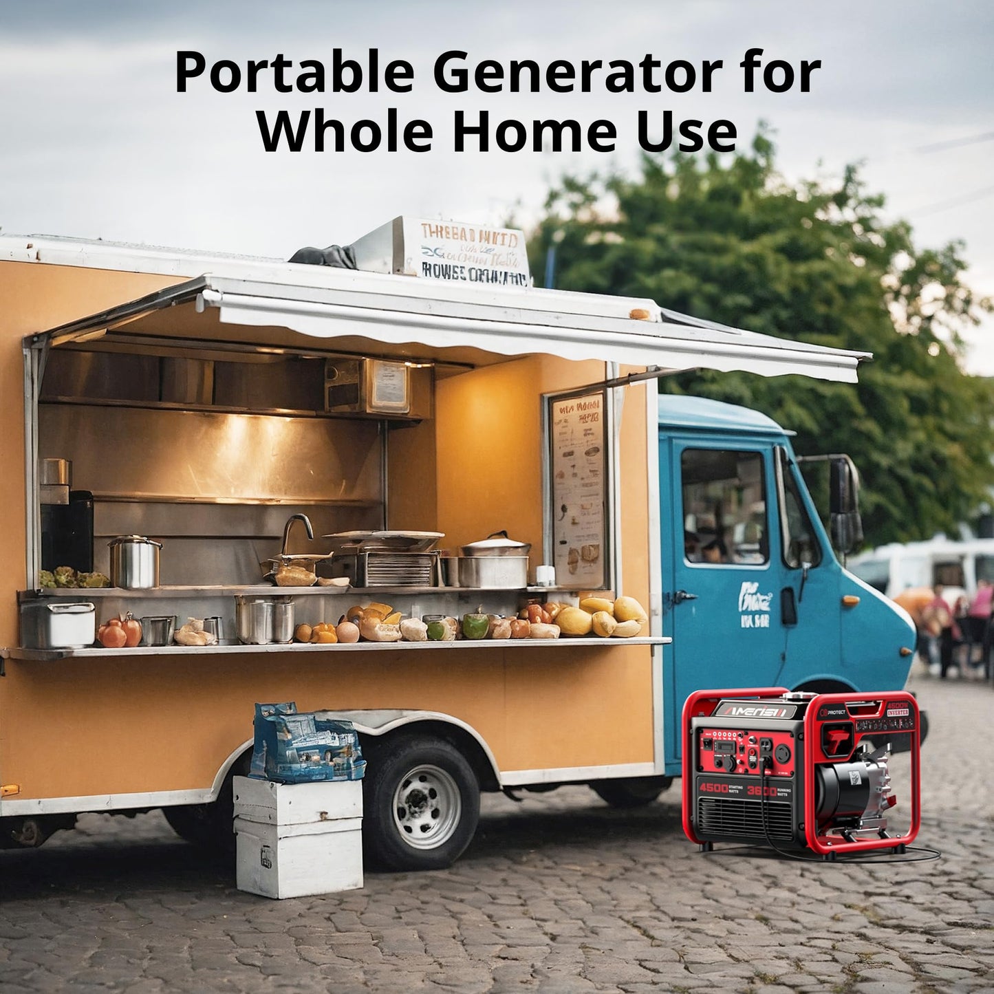AMERISUN 4500W Portable Gas Inverter Generator with CO Detection: Lightweight, Quiet, EPA-Compliant for Home, Emergency Backup, and Outdoor Adventures