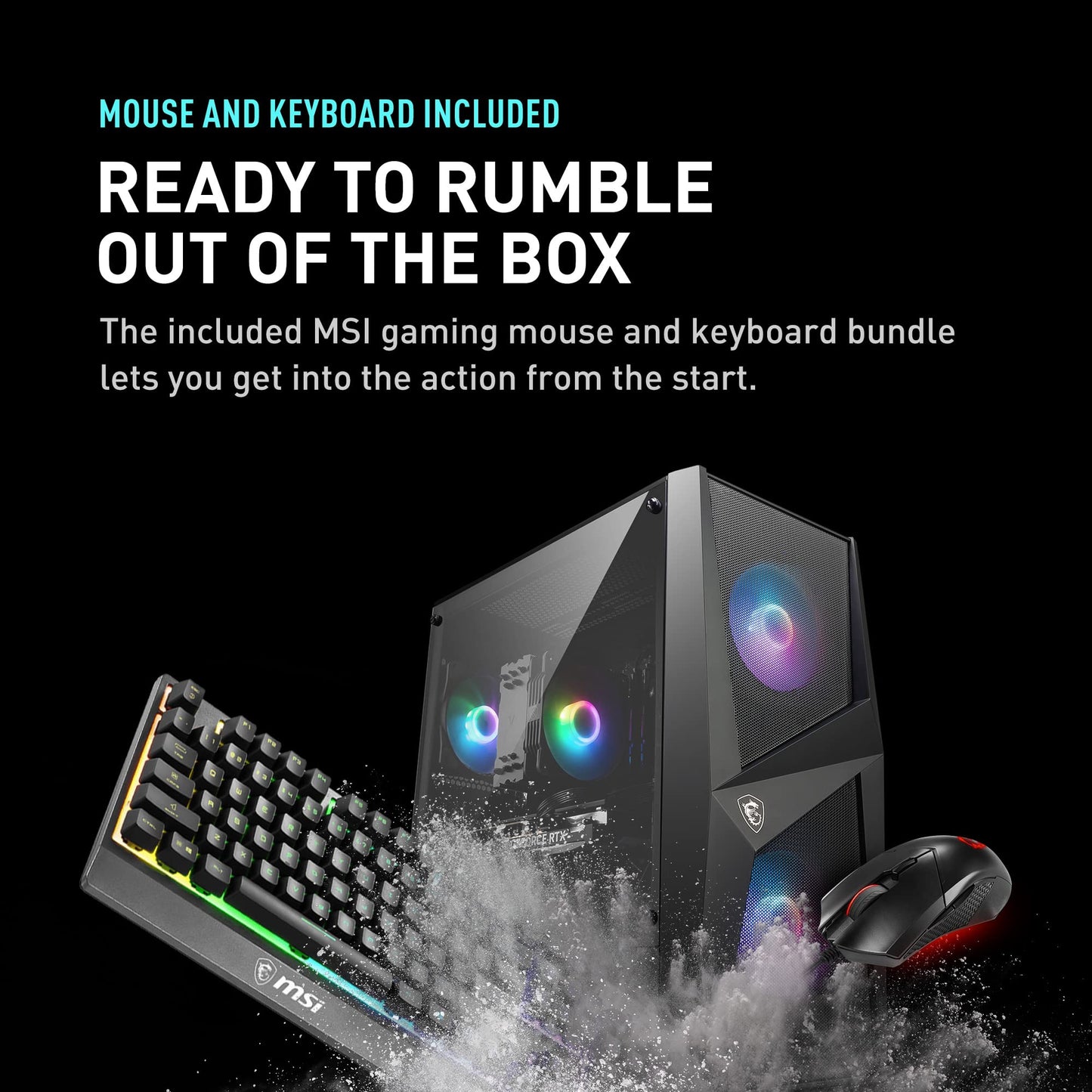 MSI Codex R Gaming Desktop: Intel Core i5-13400F, RTX 4060, 32GB DDR5, 2TB M.2 NVMe Gen3, RGB Fan Cooling, 650W 80+ Gold, Keyboard & Mouse, DIY Friendly, Windows 11 Pro: 13NUC5-068US,Black