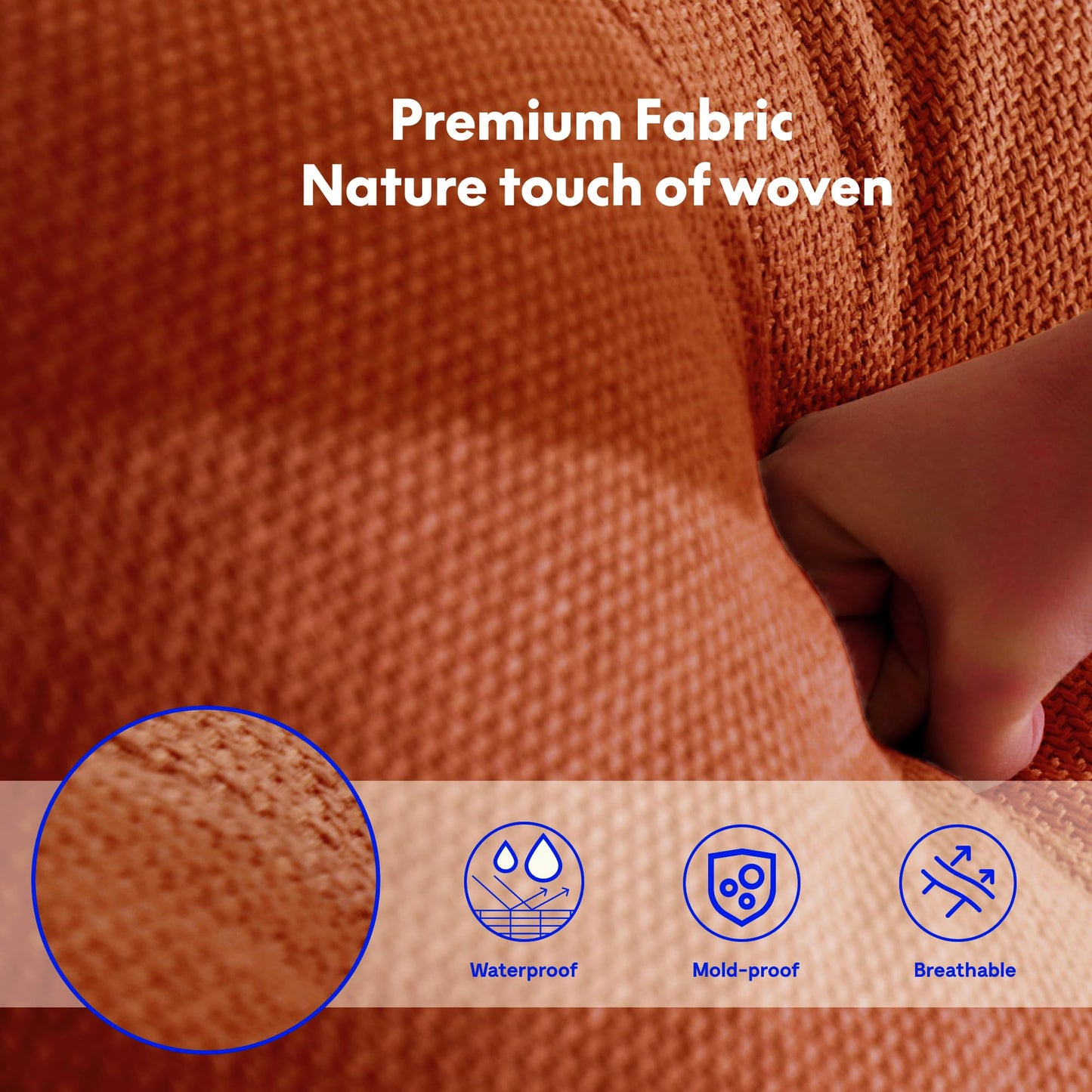 FLEXISPOT Lotus Swivel Recliner Chair for Adults, Oversized 360° Swivel Rocker Recliner, Fabric Glider Rocking Nursery Chair, Side Pocket, 350 Lbs Capacity, Living Room, Bedroom, Nursery, XRC7 Orange