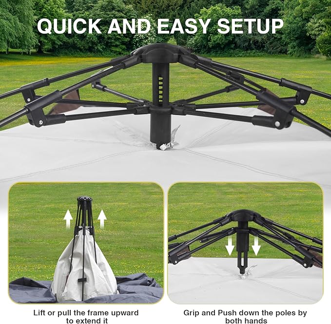 1/2/3 Person Camping Tent, Instant Pop Up Tents for Camping, Waterproof Windproof Family Tents, Easy Set Up Tent, Portable Dome Tent for Camping Hiking Backpacking Traveling