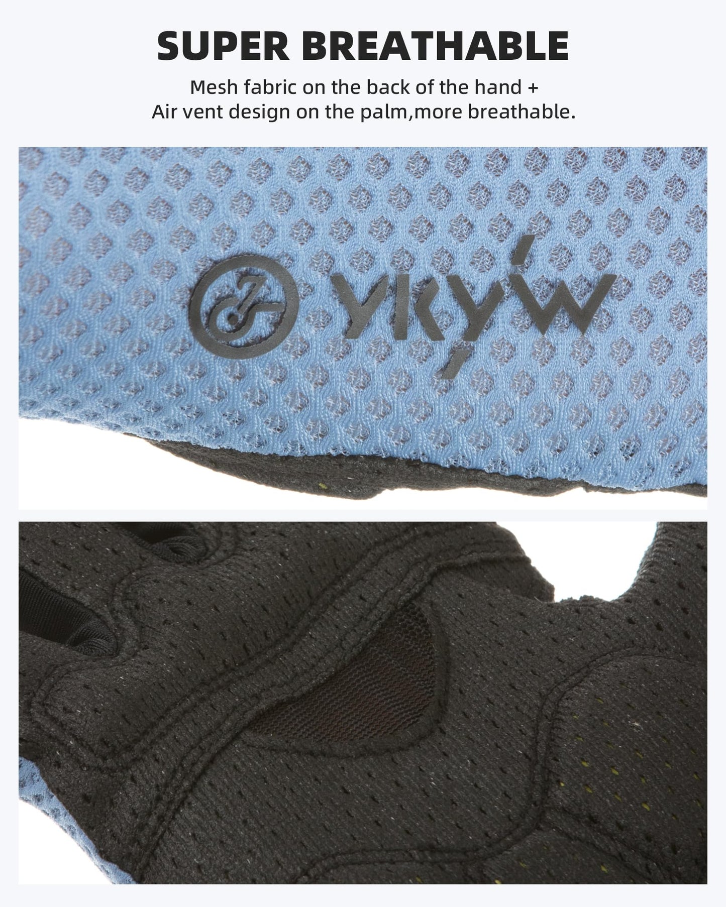 YKYWBIKE Cycling Gloves-Touch Screen Biker Gloves,Full Finger Mountain Bike Gloves,Lightweight Padded Biking Gloves,Breathable Sport Gloves,Shock-Absorbing MTB Bicycle Gloves for Men Women