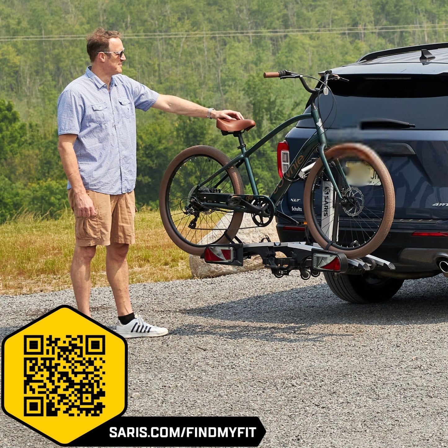 Saris Door County 2 Bike Motorized Hitch Rack | Electric Hitch Lift for Easy Loading | Built-in Tilt and Electric Rear Lights | Made in The USA. (Door County)