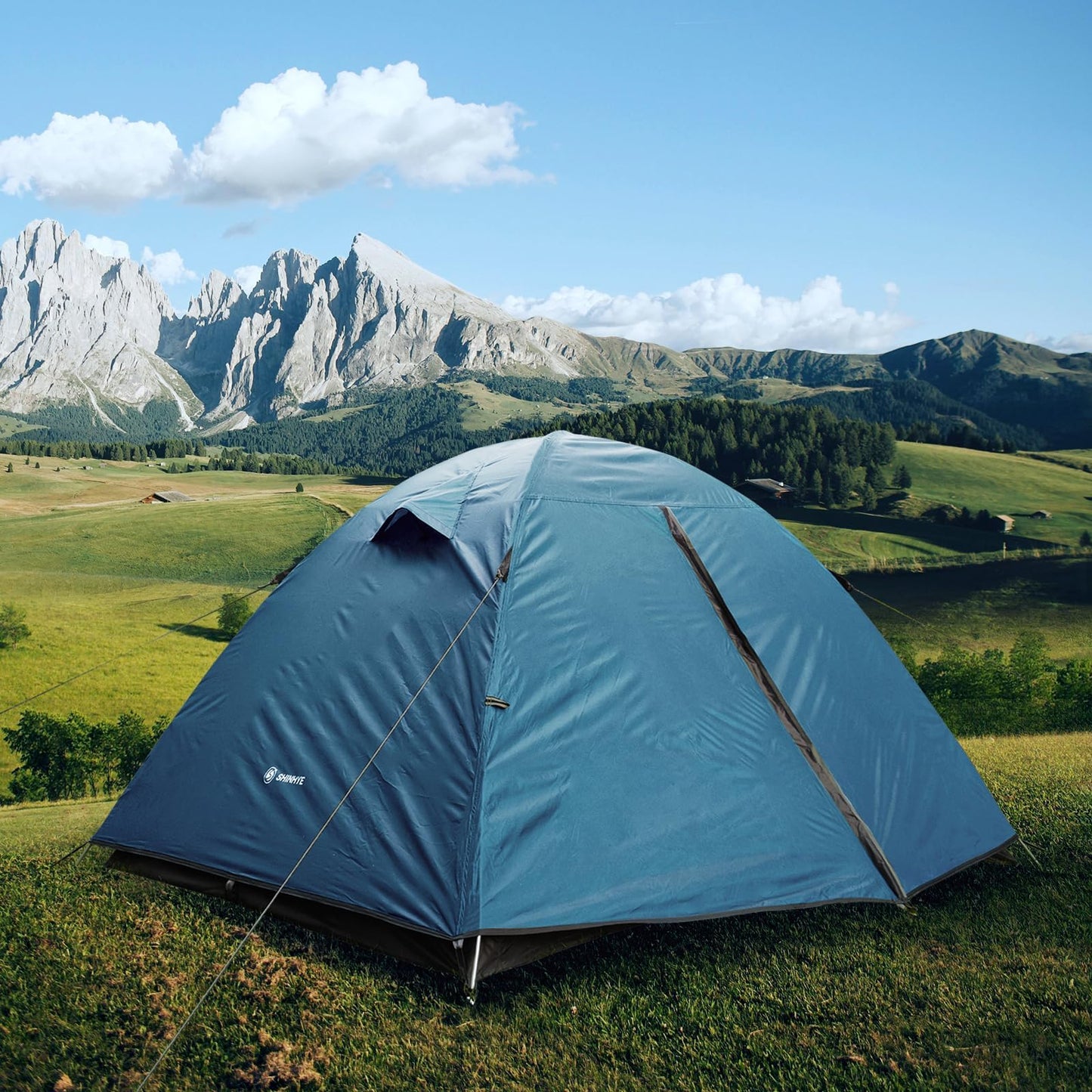 Backpacking Tent for Camping 2/3/4 Person Hiking Ultralight Tent for Waterproof Windproof Outdoor Two Doors Tents Easy Quick Setup Lightweight Tent Instant Tent (Blue, 2 Person)