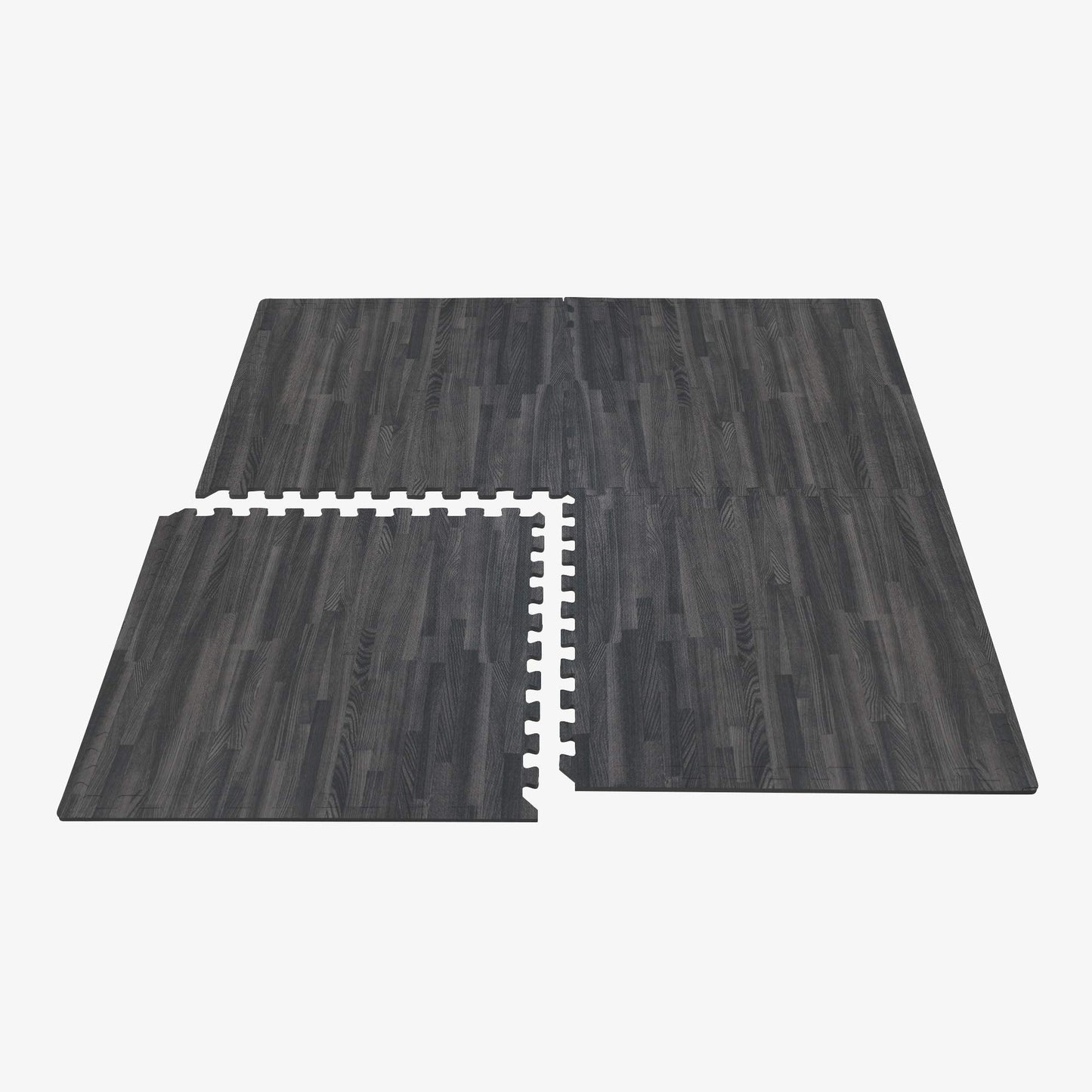 Forest Floor 3/8 Inch Thick Printed Foam Tiles, Premium Wood Grain Interlocking Foam Floor Mats, Anti-Fatigue Flooring – Stylish Flooring Solution, Carbon, 16 Sq Ft