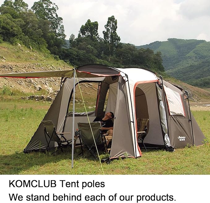 KOMCLUB Telescoping Tent Poles Adjustable Tarp Poles Camping Stainless Steel Lightweight Tent Poles for Trap Sun Sails Canopy Awning Shelter Backpacking Hiking 78 in Set of 4