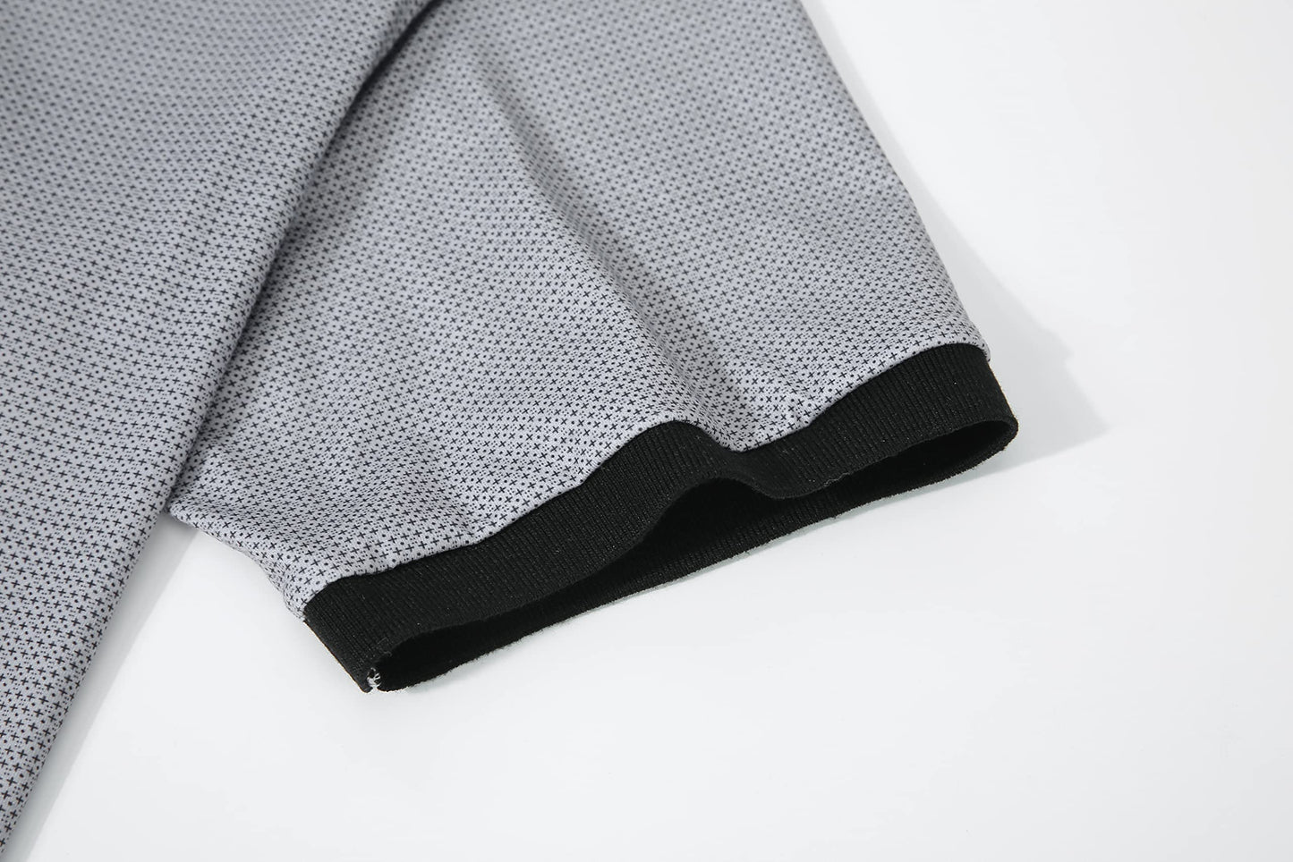 Alex Vando Mens Polo Shirts Short Sleeve Regular Fit Printed Golf Polo Shirt,Grey w/Black Dots,XL