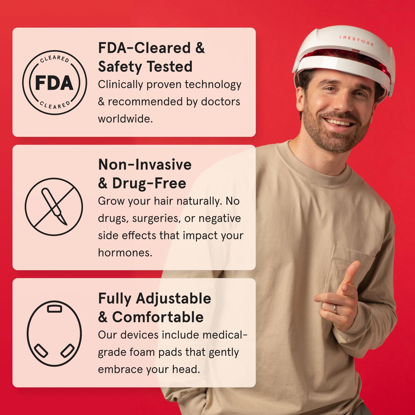 iRestore Essential - Laser Red Light Therapy for Hair Growth - FDA Cleared Hair Loss, Hair Thinning & Alopecia Treatment for Men & Women - Laser Cap for Hair Regrowth Stimulate Denser Fuller Hair