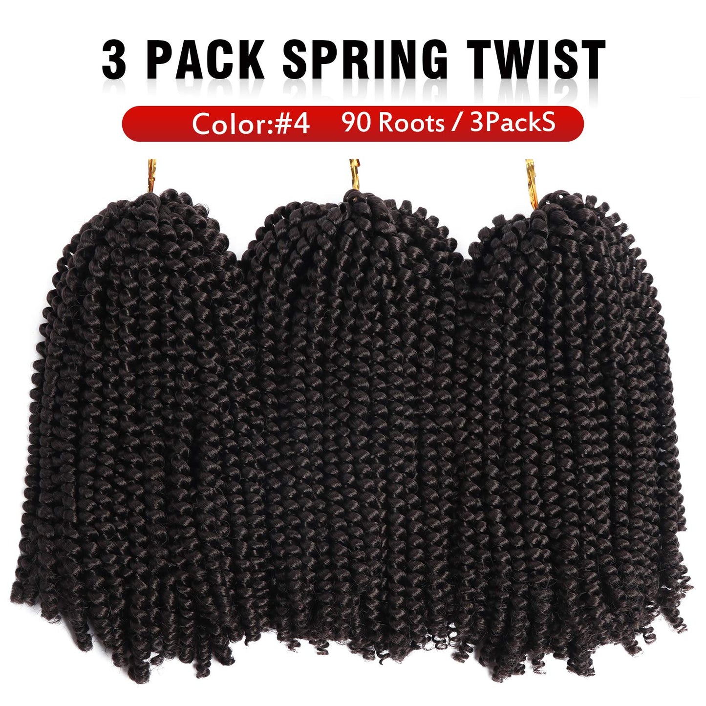 10 Inch Spring Twist Crochet Braids Hair for Butterfly Locs Bomb Twist Crochet Hair Beyond Beauty Ombre Colors Synthetic Fluffy Hair Extension 3 Packs 30 Strands 135g/Pack(10 Inch, #4)