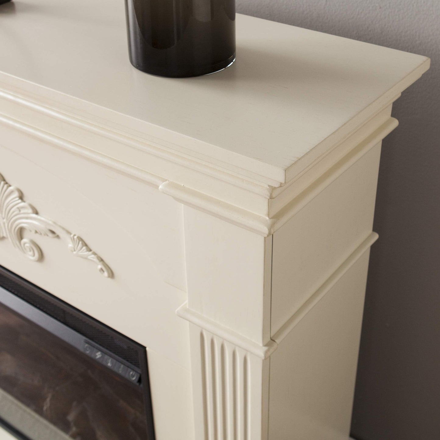 SEI Furniture Sicilian Harvest Traditional Style Electric Fireplace, 44.75" W x 14" D x 40.25" H, Ivory