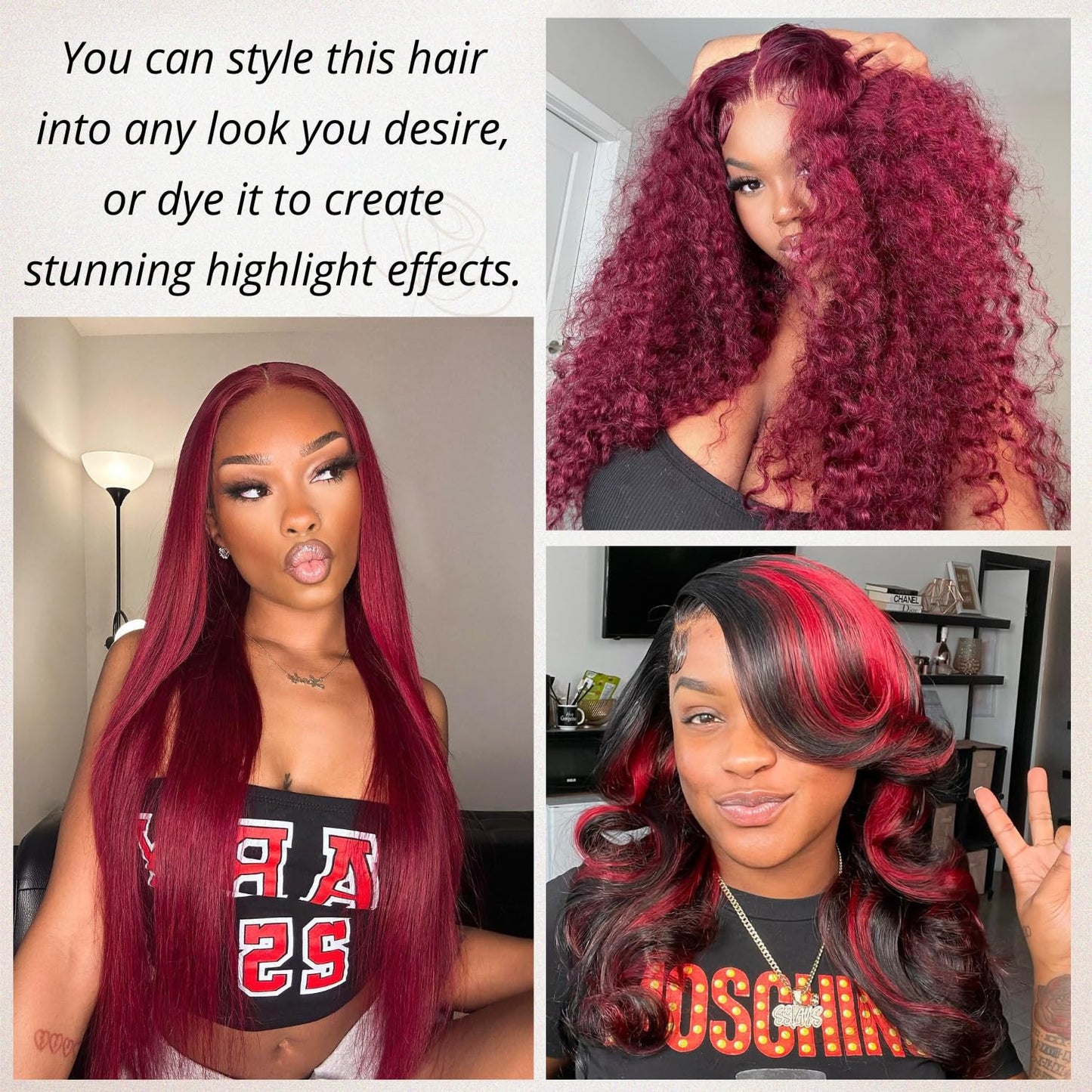 ANMETAN Red Burgundy Bundles Human Hair Body Wave, 10A Colored Bundles Human Hair Body Wave 100% Unprocessed Remy Hair, Thick Burgundy Red Wine 99J Human Hair 3 Wavy Bundles Sew in Weft 12 14 16 Inch