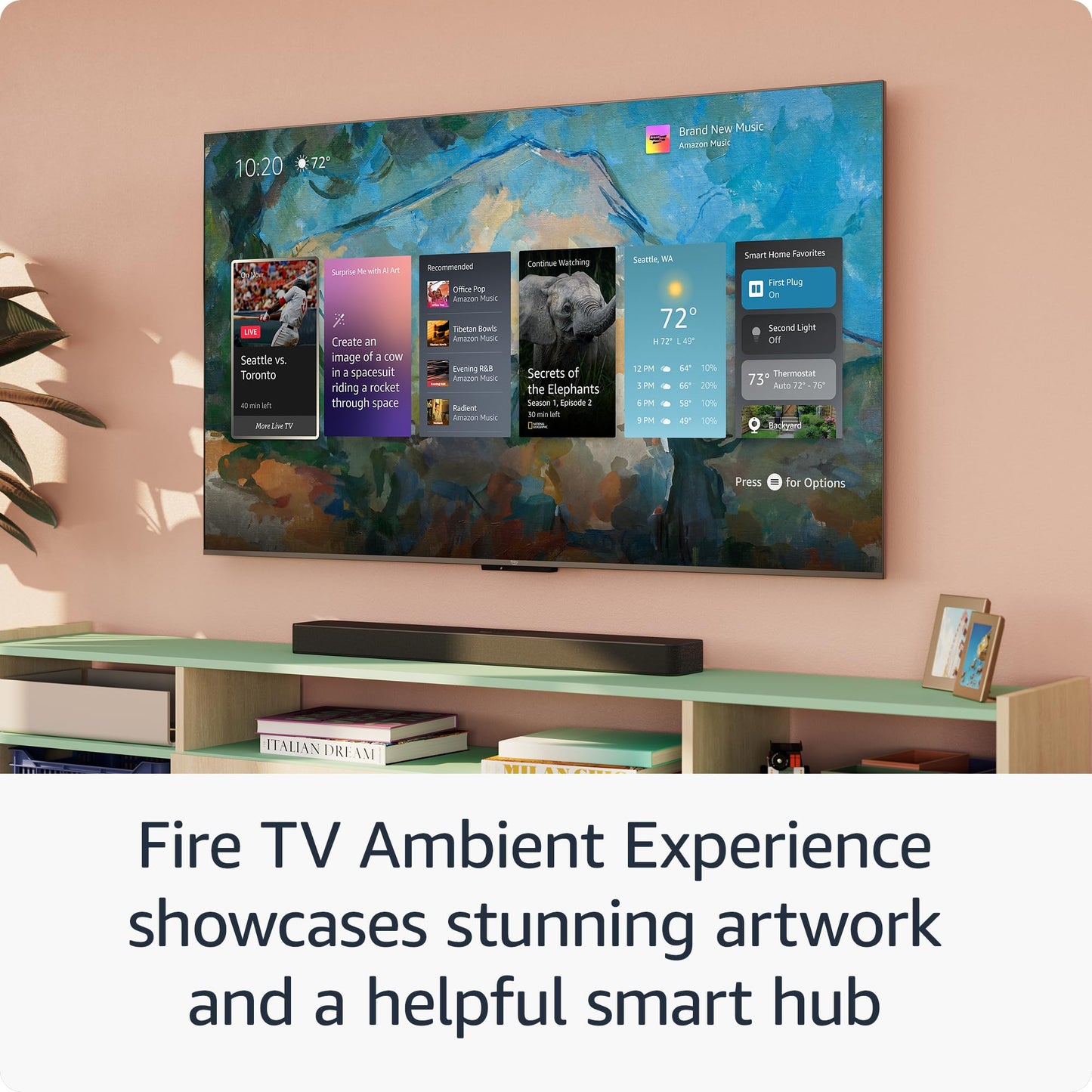 Amazon Fire TV 65" Omni Mini-LED Series, QLED 4K UHD smart TV, Dolby Vision IQ, 144hz gaming mode, Ambient Experience, hands-free with Alexa, 2024 release