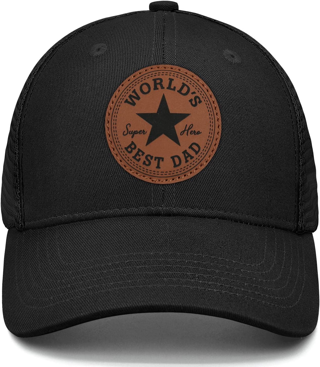 Worlds Best Dad Ever Hat Fathers Day Birthday Gifts for Dad Papa from Daughter Son Black Trucker Hat