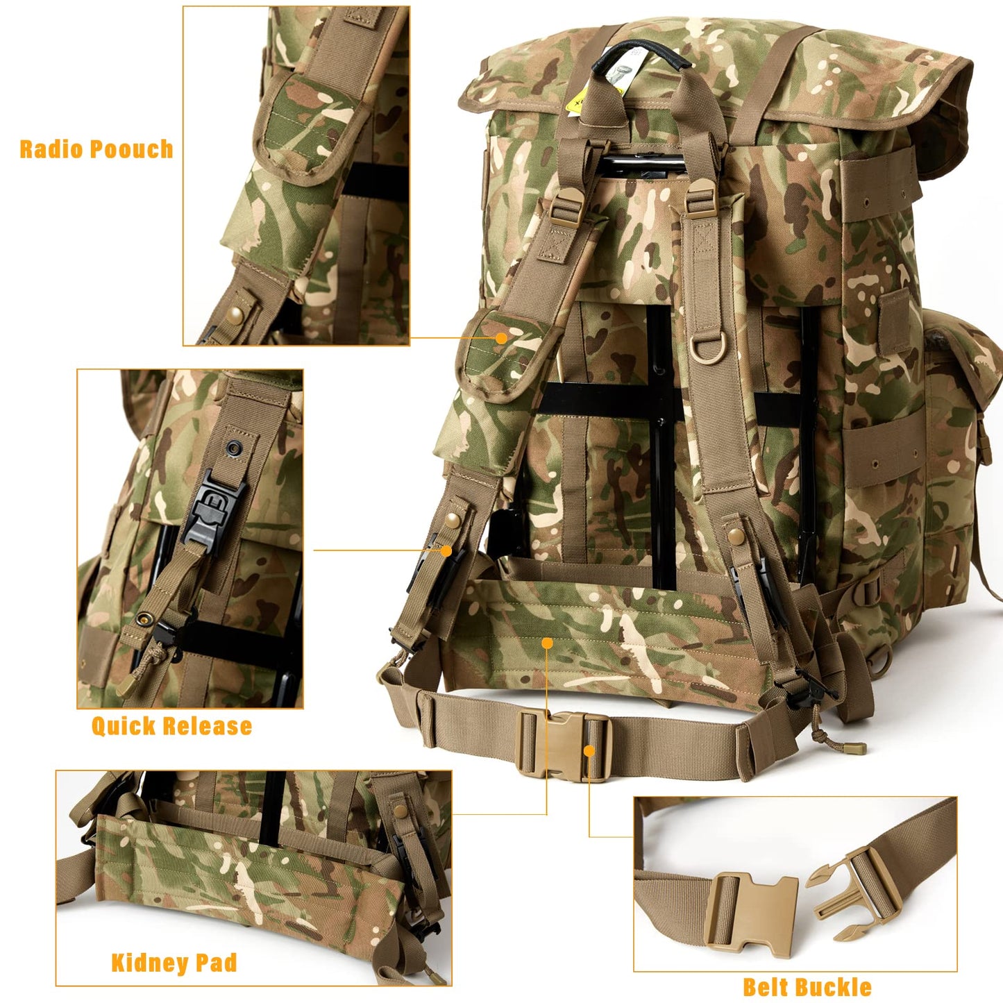 MT Military Alice Pack Army Survival Combat ALICE Rucksack Backpack MTP