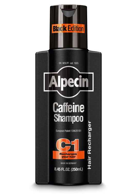 Alpecin Caffeine Shampoo C1 Black Edition with Bold Fragrance 8.45 oz I Hair Performance Enhancer Promotes Natural Hair Growth and Thickness I Energizes Scalp
