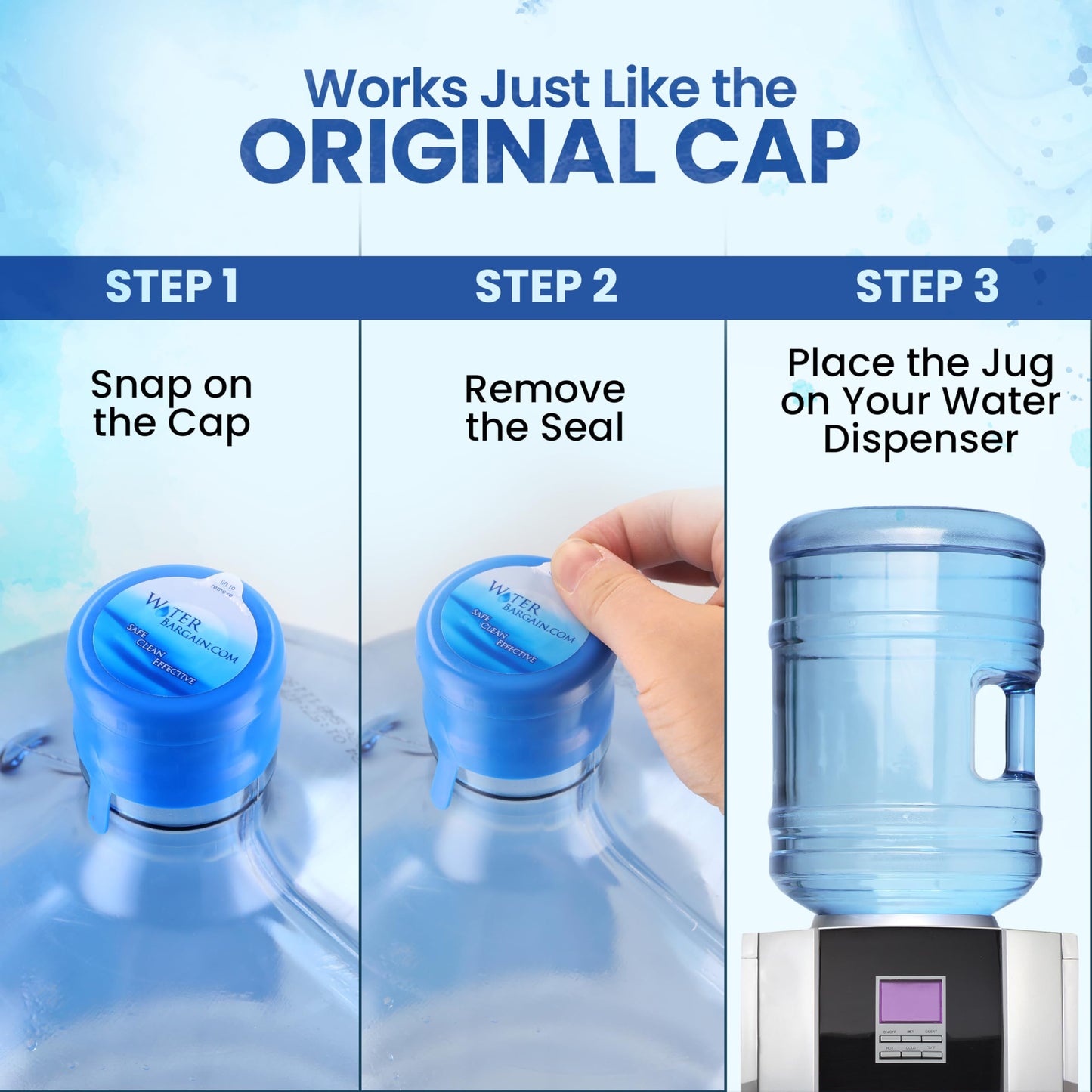 [500 Pack] USA Made 3 & 5 Gallon Water Bottle Caps - Spill Proof 5 Gallon Water Jug Cap fits 2, 3, 5, 6 Gallon Water Jugs - 5 Gallon Water Jug Lid