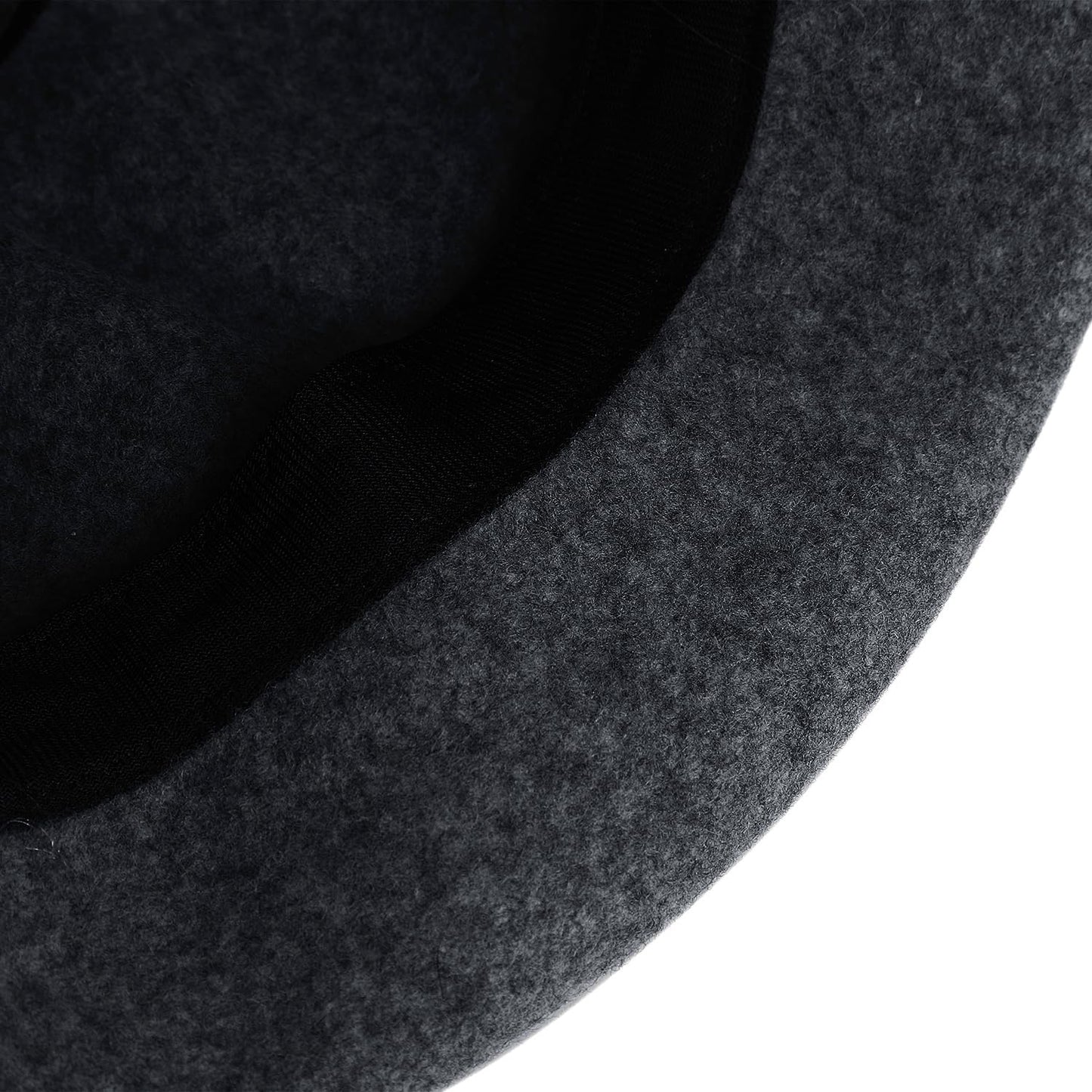 Women Cloche Bucket Hat Vintage Faux Wool Felt Hat Winter Warm Church Bowler Hat Ladies Fedora Hat Fall Bell Round Cap (Light Gray)