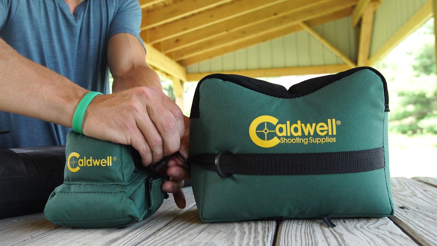 Caldwell DeadShot Boxed Combo Front and Rear Bag with Durable Construction and Water Resistance for Outdoor, Range, Shooting and Hunting, Green/Black