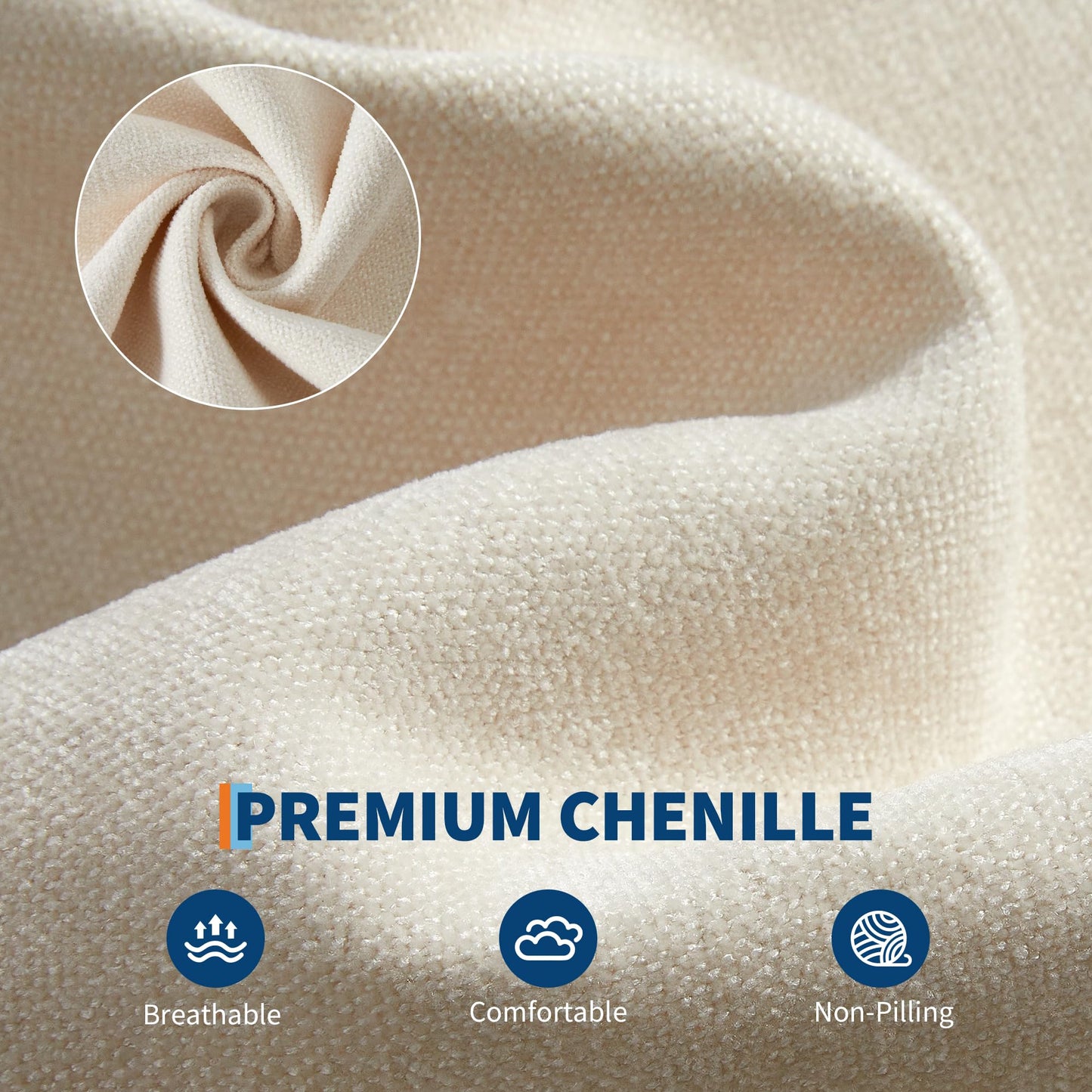 GarveeHome Power Recliner Chair Swivel Glider Upholstered Chenille Nursery Rocker Reclining Sofa Chair with Charging Port, Double-Layered Armrests & Side Pocket for Living Room and Bedroom (Beige)