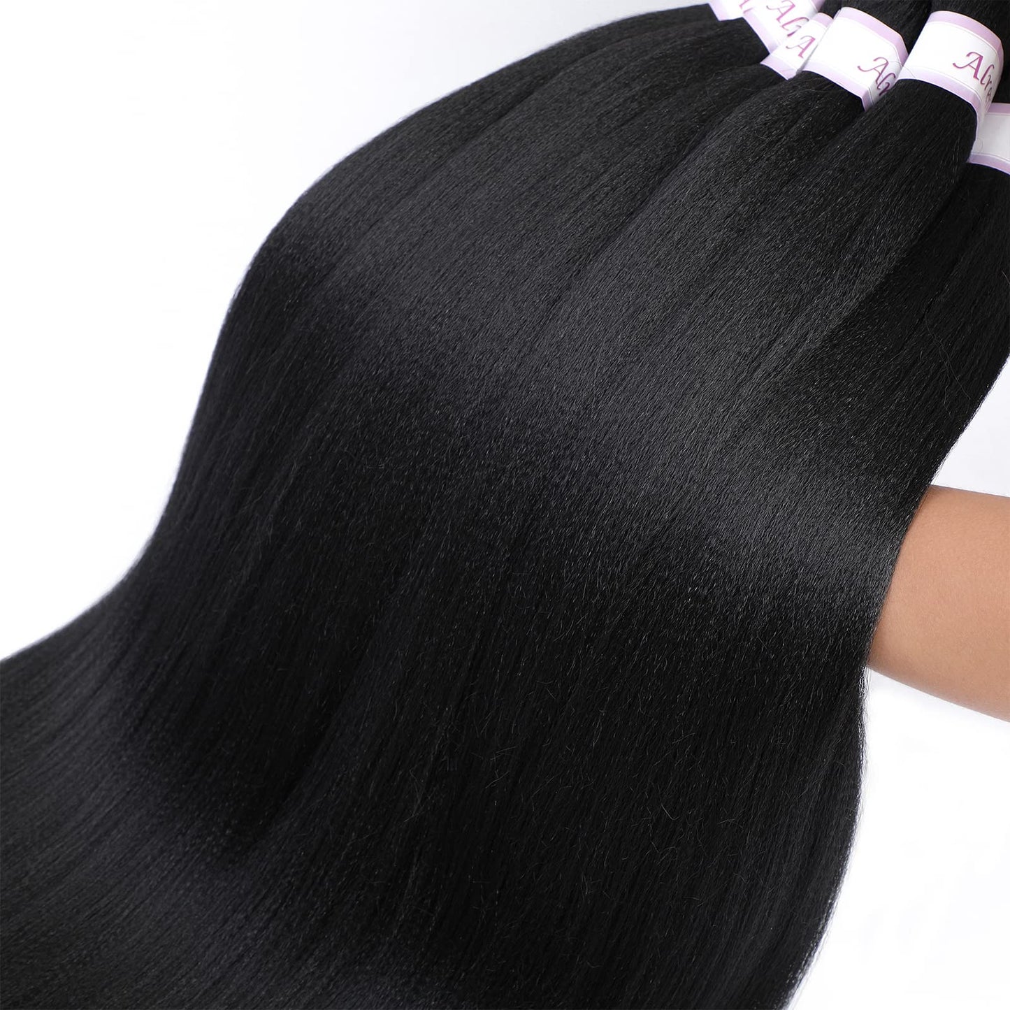 Alrence Pre Stretched Braiding Hair Long Braid 22 Inch 8 Packs Professional Braiding Hair Extensions Synthetic Crochet Twist Braids (22 Inch, 1B#)