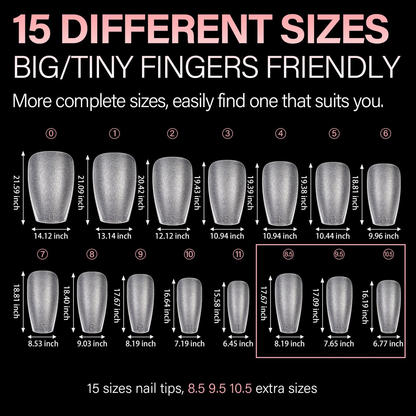 AILLSA Short Coffin Nail Tips 15 Sizes Matte Gel Nail Tips No Filed Soft Short Coffin Press on Nails Clear Full Cover Gelly Tips Fake Nails Extension Tips 240PCS with Storage Box