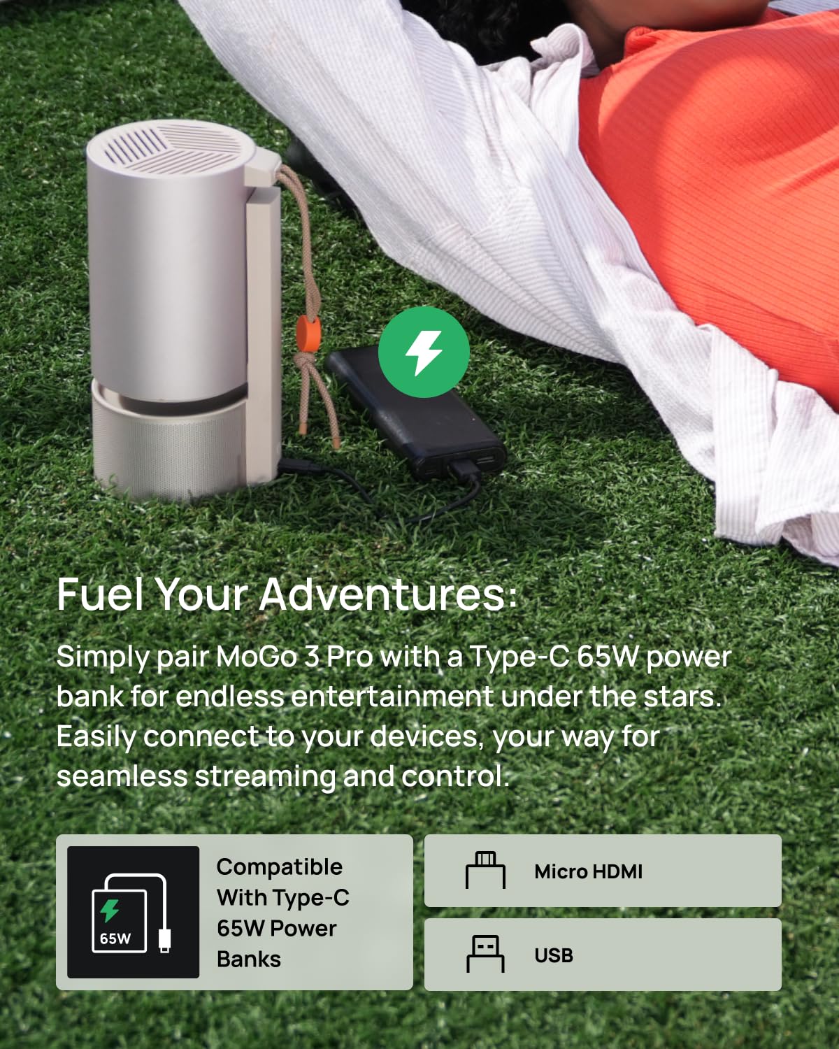 XGIMI MoGo 3 Pro NEW Portable Projector, Google TV with Licensed Netflix, Build-in Adjustable Stand, Mini Projector Supports Power Banks, 450 ISO Lumens, ISA 2.0, 2 x 5W Harman Kardon