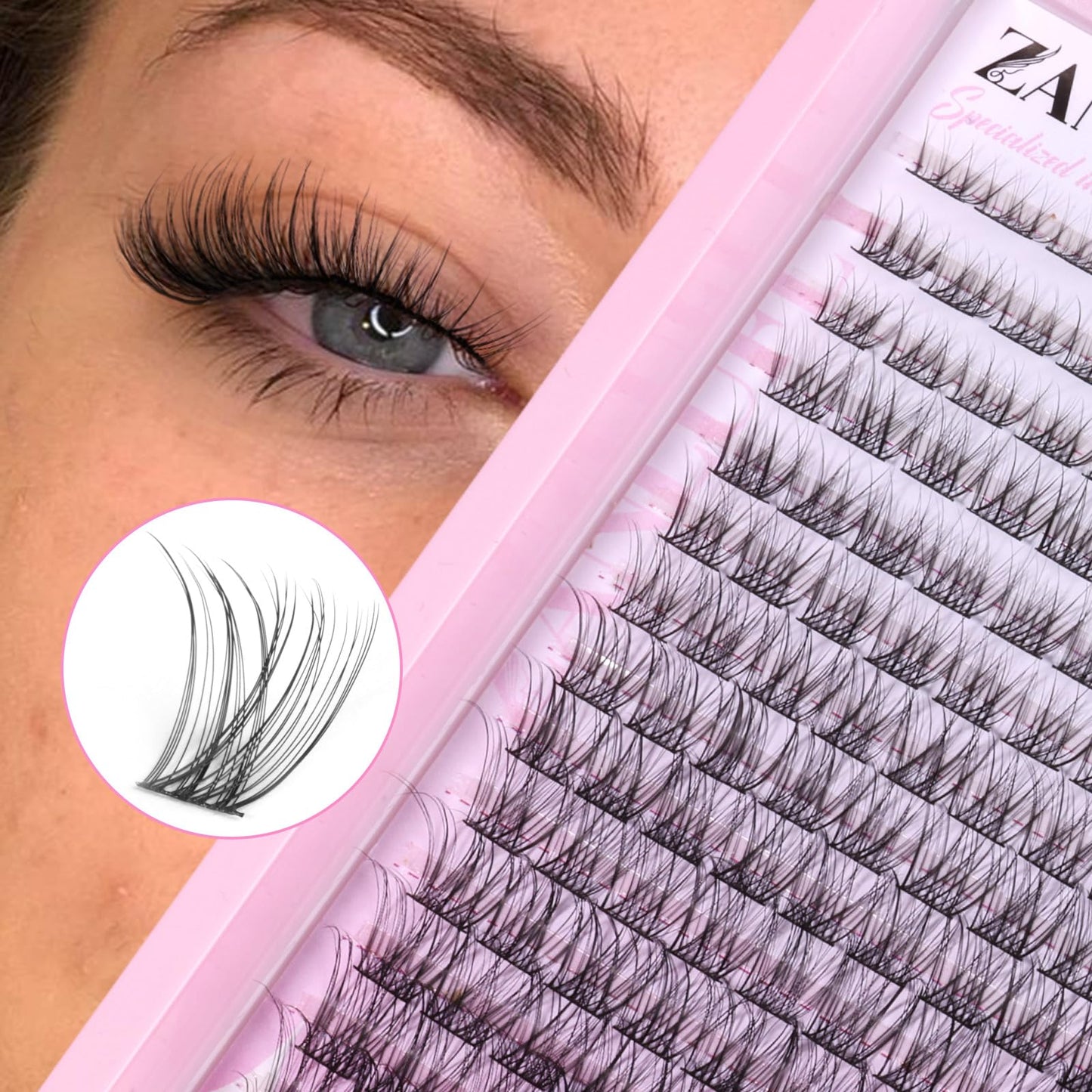 Lash CLusters Wispy Eyelash Clusters Natural Lash Extensions C Curl zanlufly Individual Lashes DIY Eyelash Extensions at Home Mix Length Cluster Lashes (180Pcs,8-16MM)