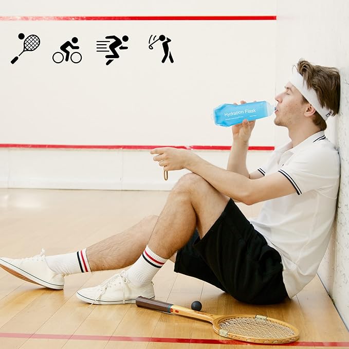 J.CARP 250ml Soft Flask Running Water Bottles, TPU Foldable Running Hydration Flask for Hydration Pack Cycling Hiking Climbing Outdoors Motorbike