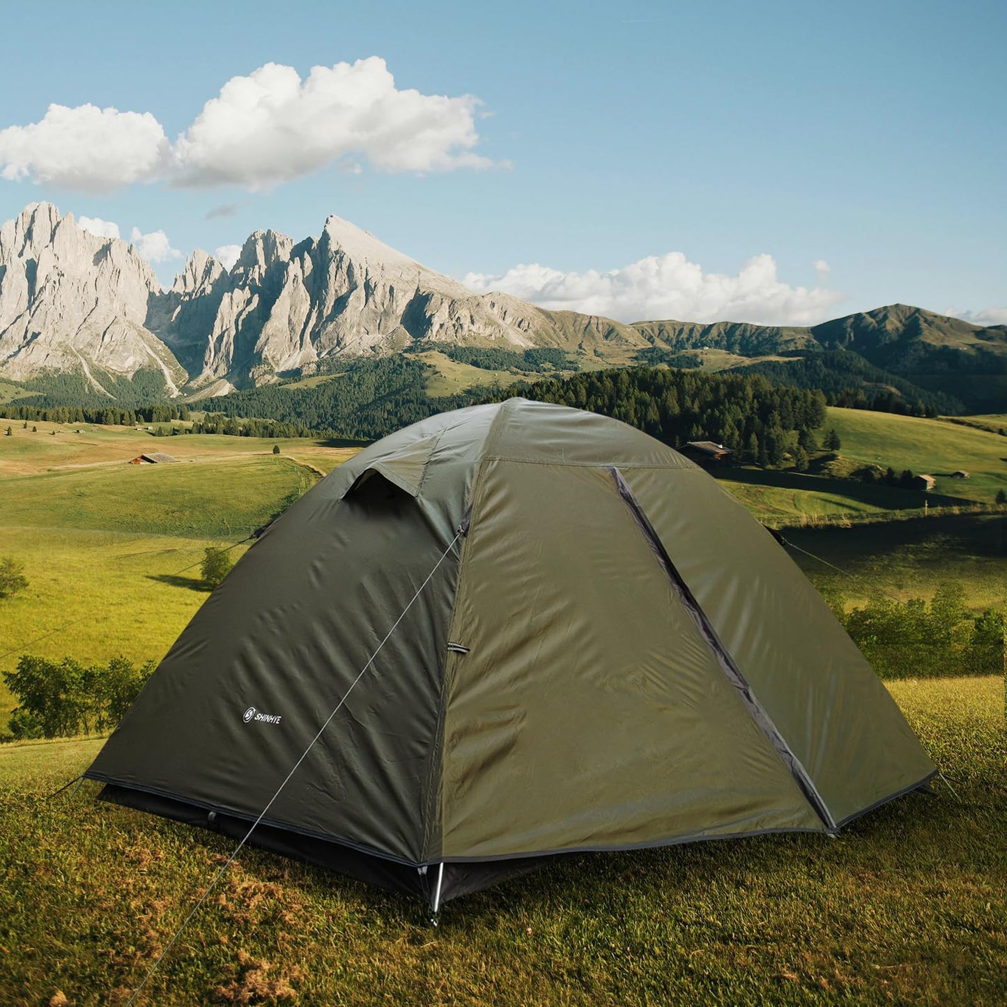 Backpacking Tent for Camping 2/3/4 Person Hiking Ultralight Tent for Waterproof Windproof Outdoor Two Doors Tents Easy Quick Setup Lightweight Tent Instant Tent (Green, 2 Person)