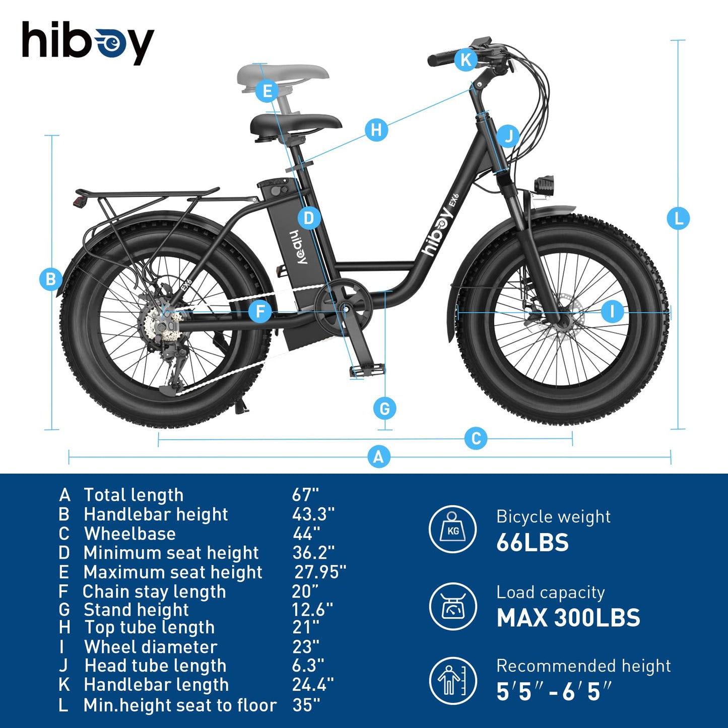 Hiboy EX6 Electric Bike for Adults with 960W Peak Motor, 25mph Max Speed, 720WH Removable Battery Ebike, 20" Electric Bicycle with Shimano 7 Speed and Front Suspension