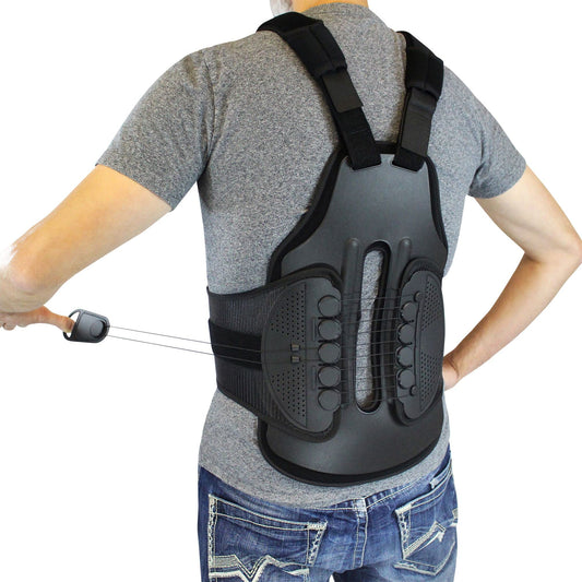 TLSO Thoracic Full Back Brace - Treat Kyphosis, Osteoporosis, Compression Fractures, Upper Spine Injuries, and Pre or Post Surgery with This Hard Lumbar Support for Men and Women (Large)