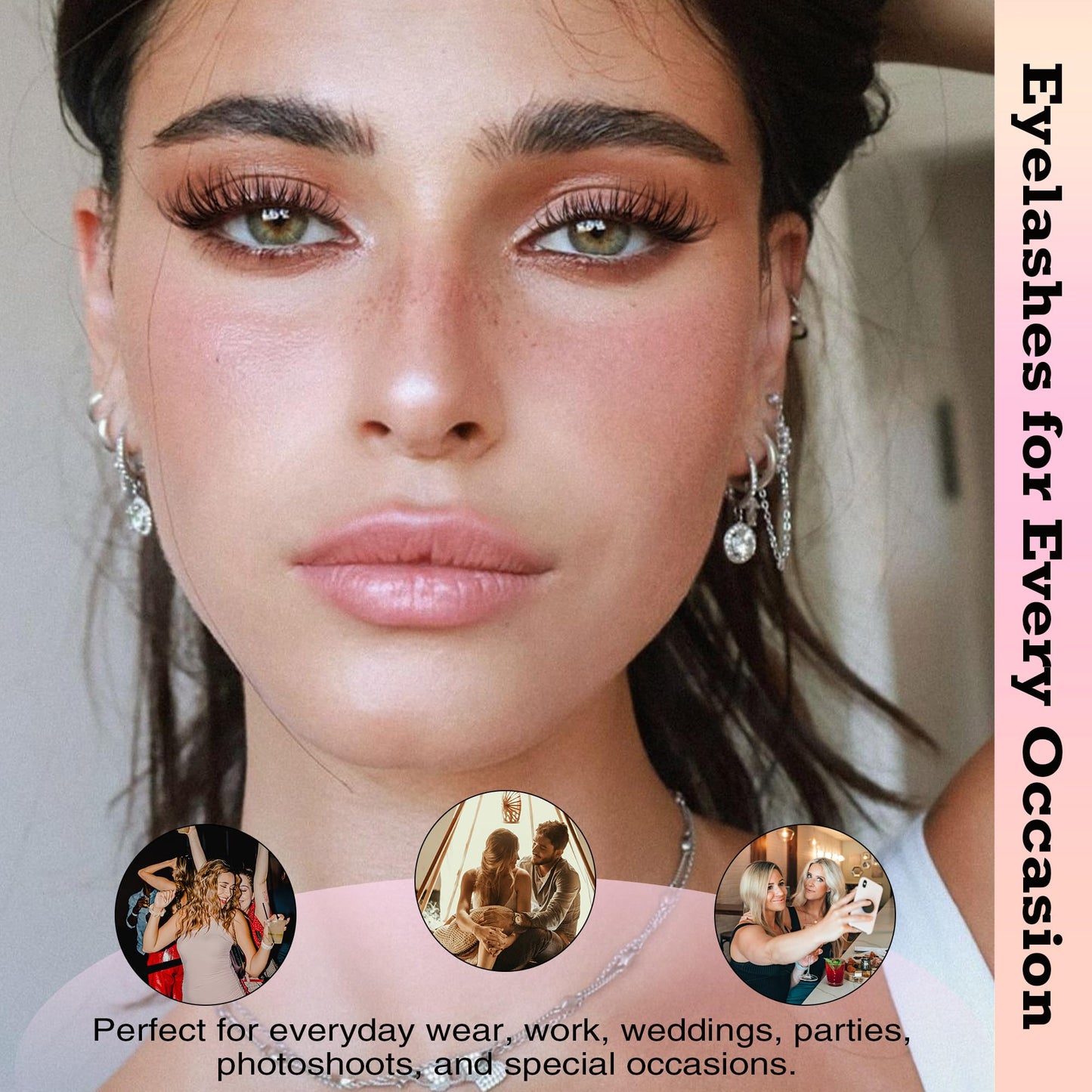 Natural Lash Extension Kit 8-16mm Lash Clusters Wispy Eyelash Clusters Waterproof Lash Clusters C Curl Cluster 144pcs with Bond and Seal Lash Glue and Eyelash Extension Tweezers DIY at Home